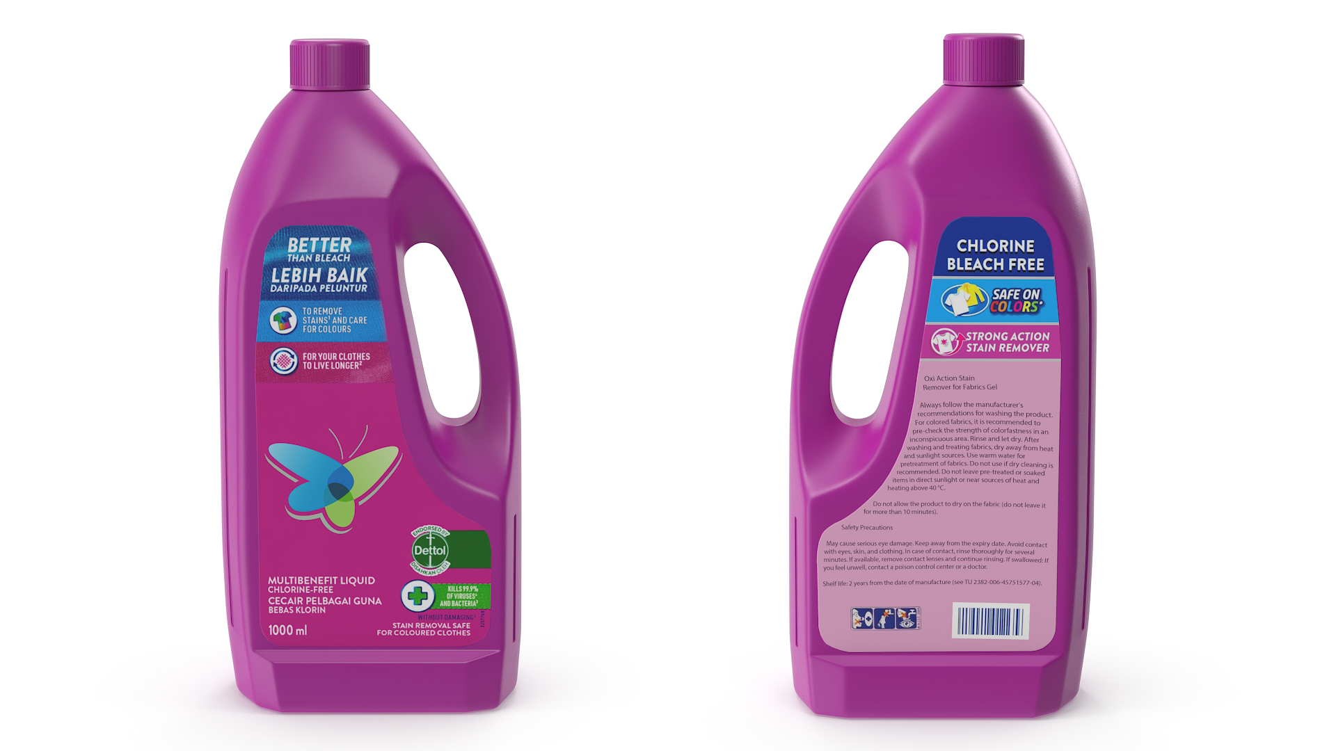 3D Plastic Cleaning Bottles Mockup