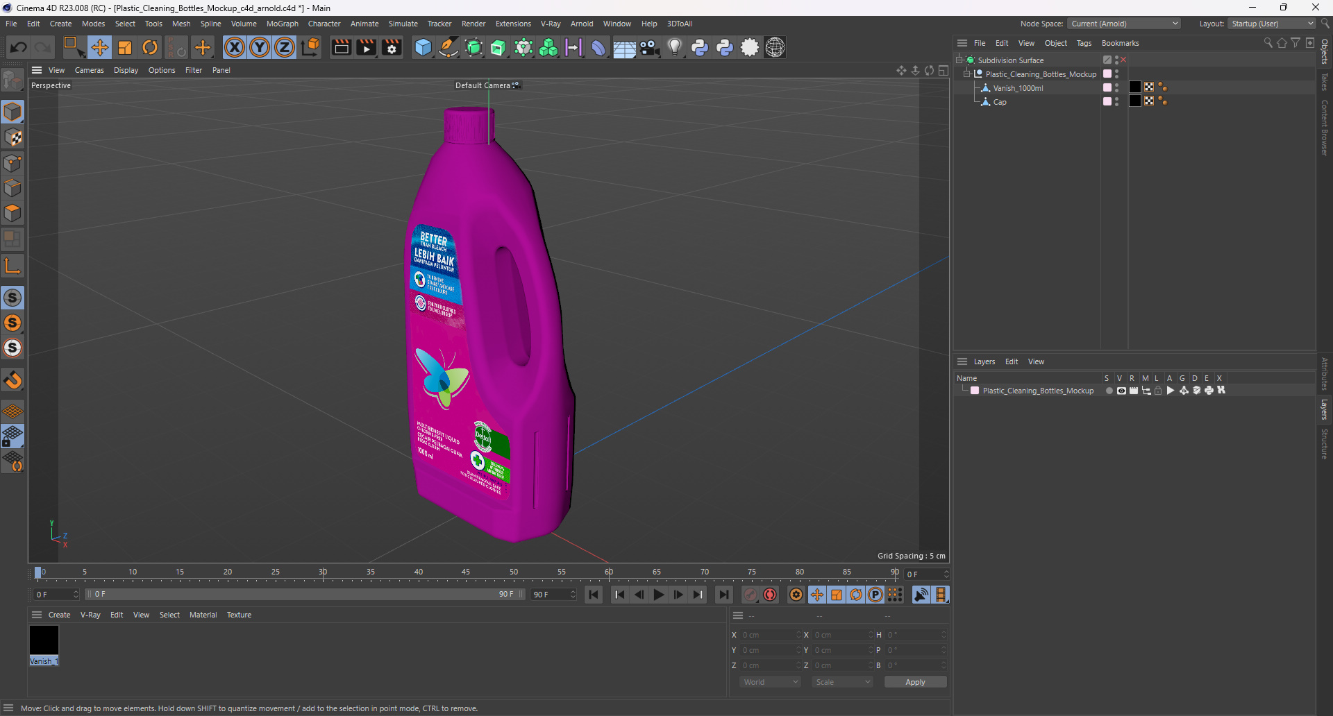 3D Plastic Cleaning Bottles Mockup