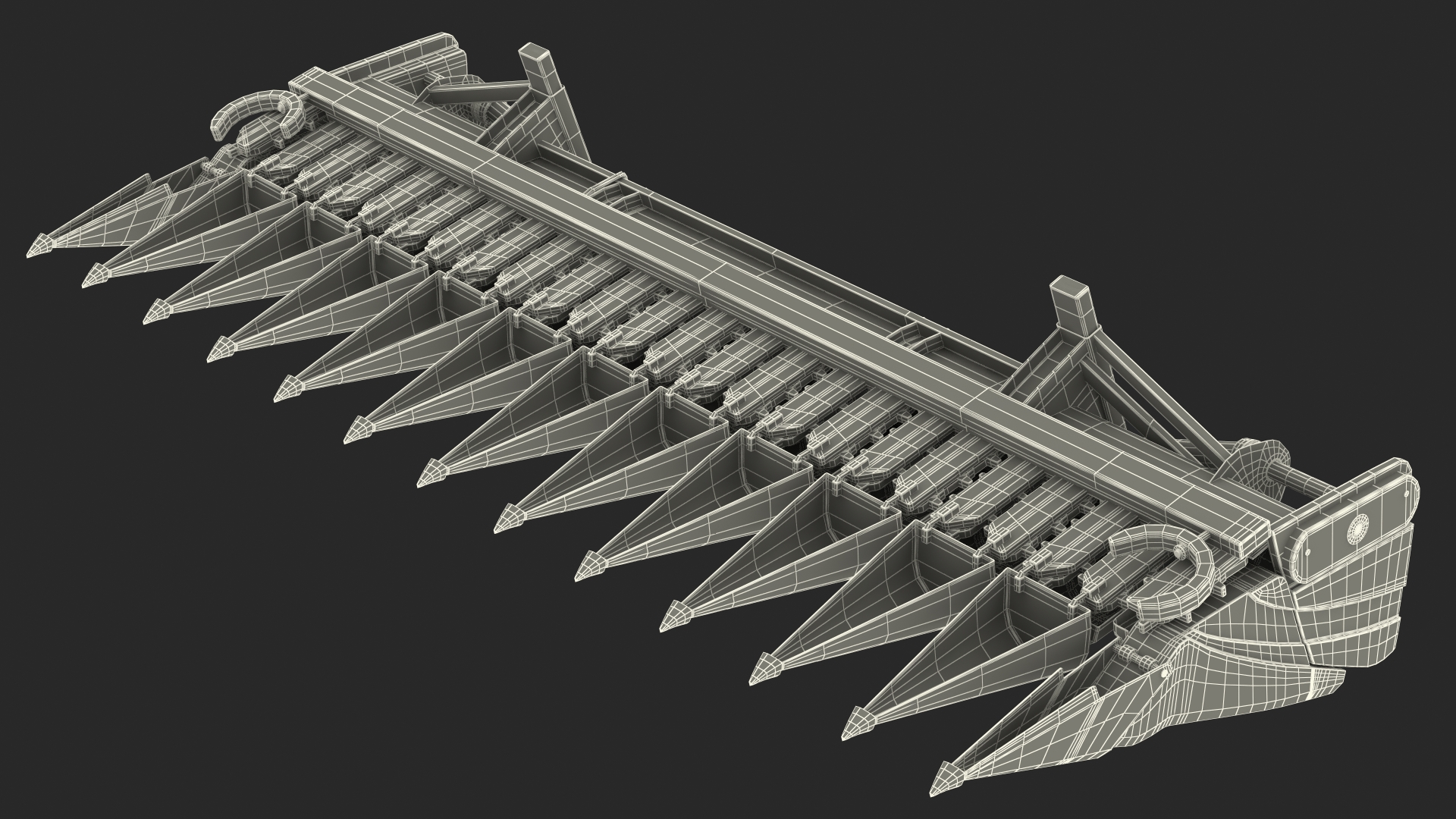 3D model New Holland Agriculture 980CR Corn Header 12 Rows Dirty