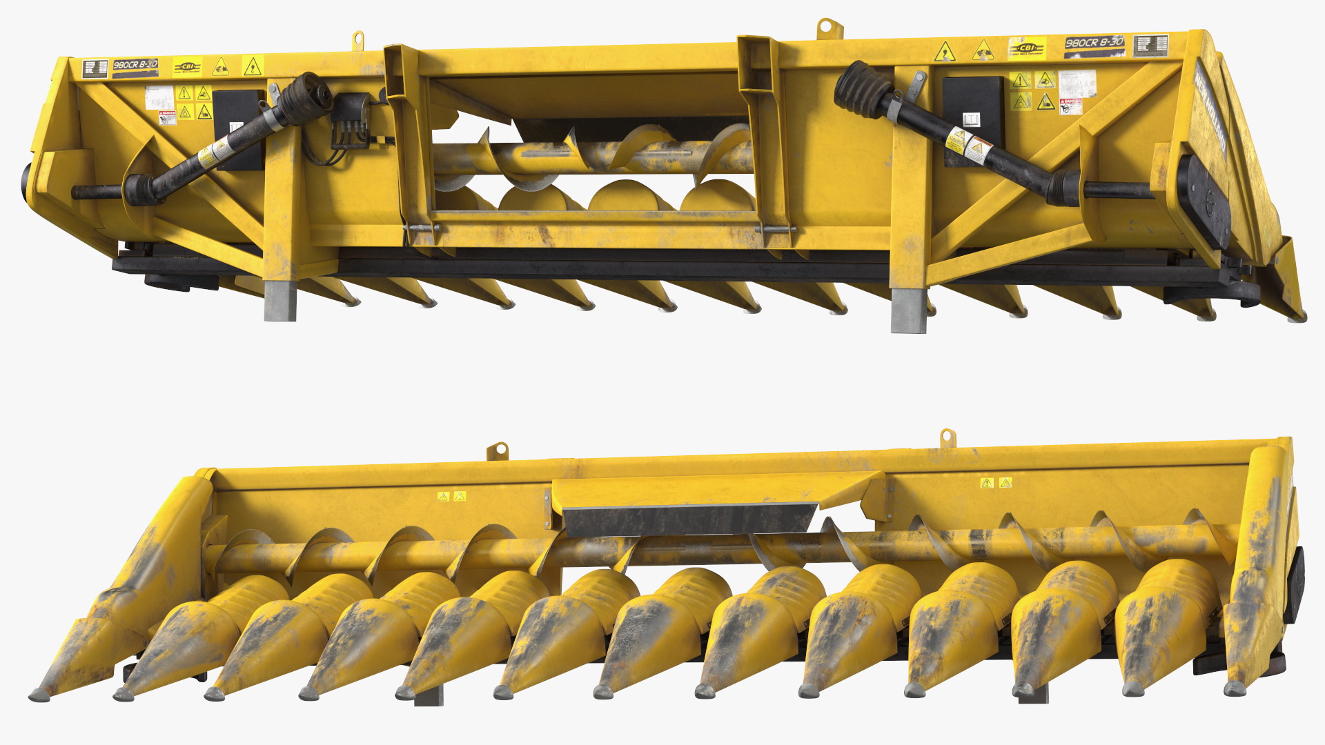 3D model New Holland Agriculture 980CR Corn Header 12 Rows Dirty