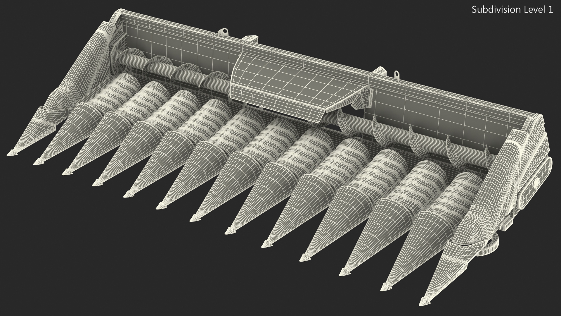 3D model New Holland Agriculture 980CR Corn Header 12 Rows Dirty