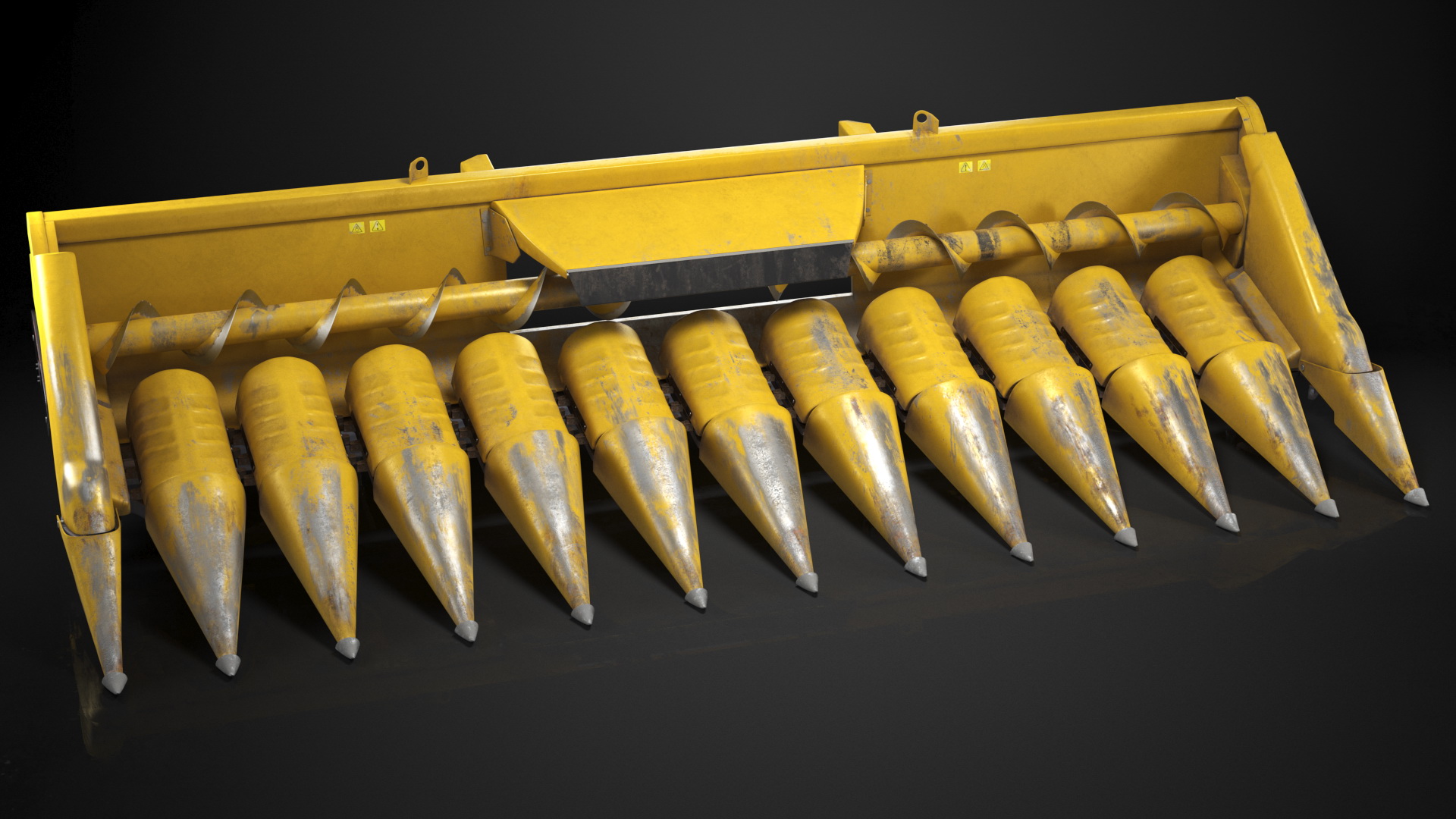 3D model New Holland Agriculture 980CR Corn Header 12 Rows Dirty