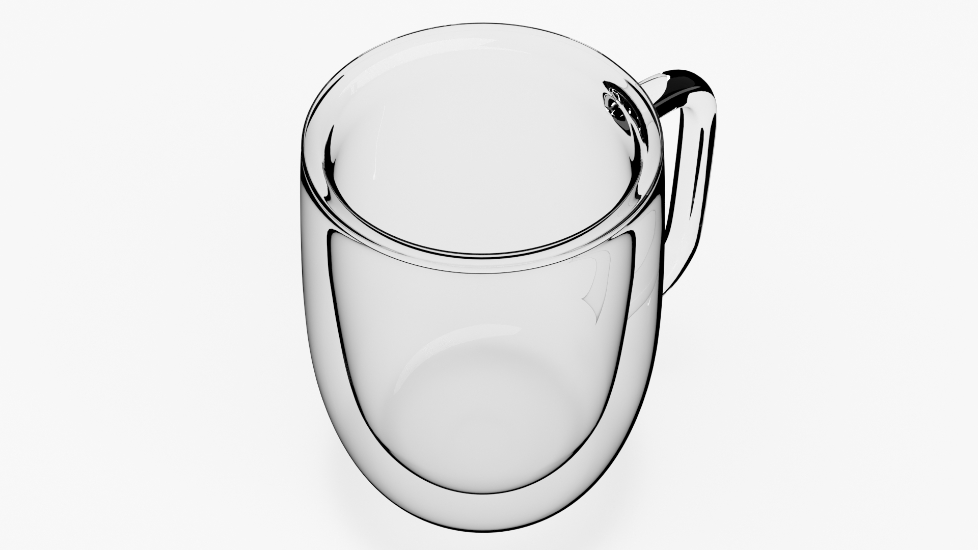 Clear Double Wall Glass Coffee Mug for 3D Print 3D