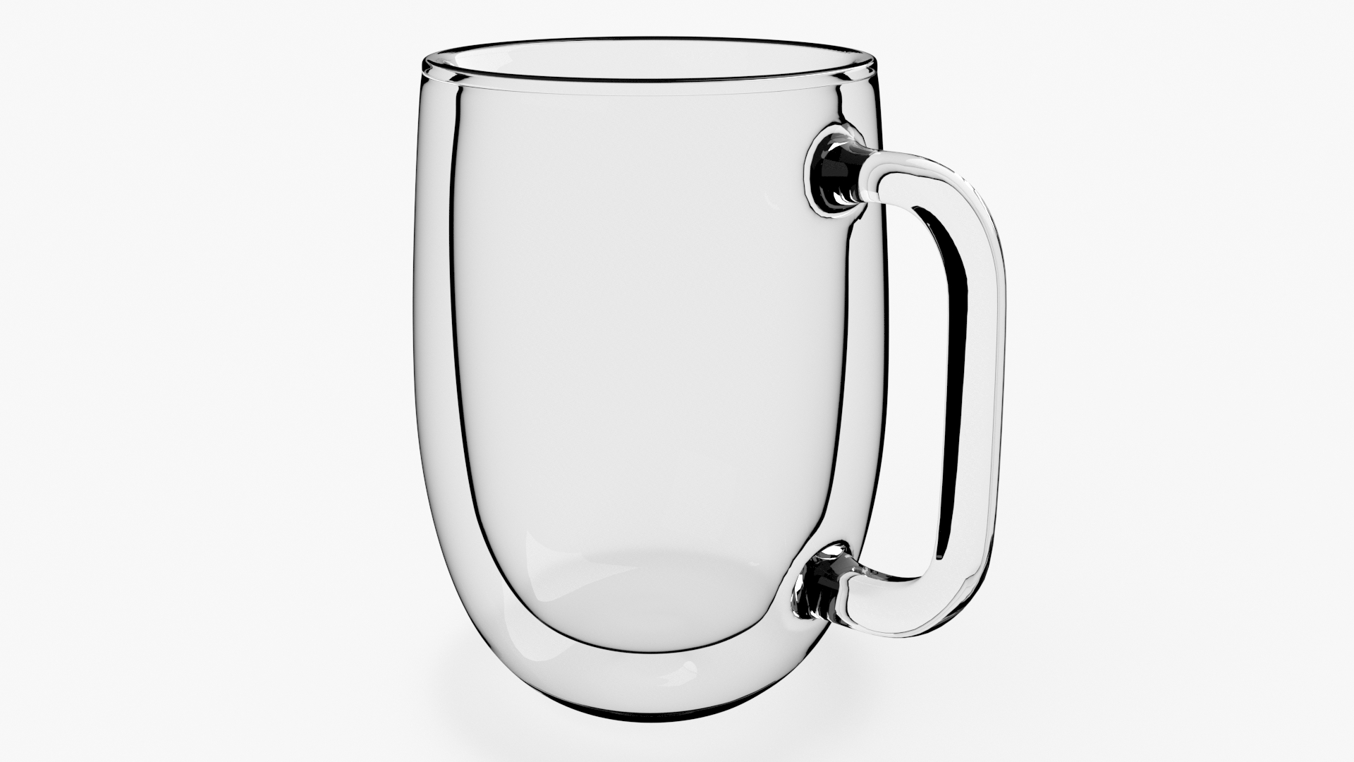 Clear Double Wall Glass Coffee Mug for 3D Print 3D