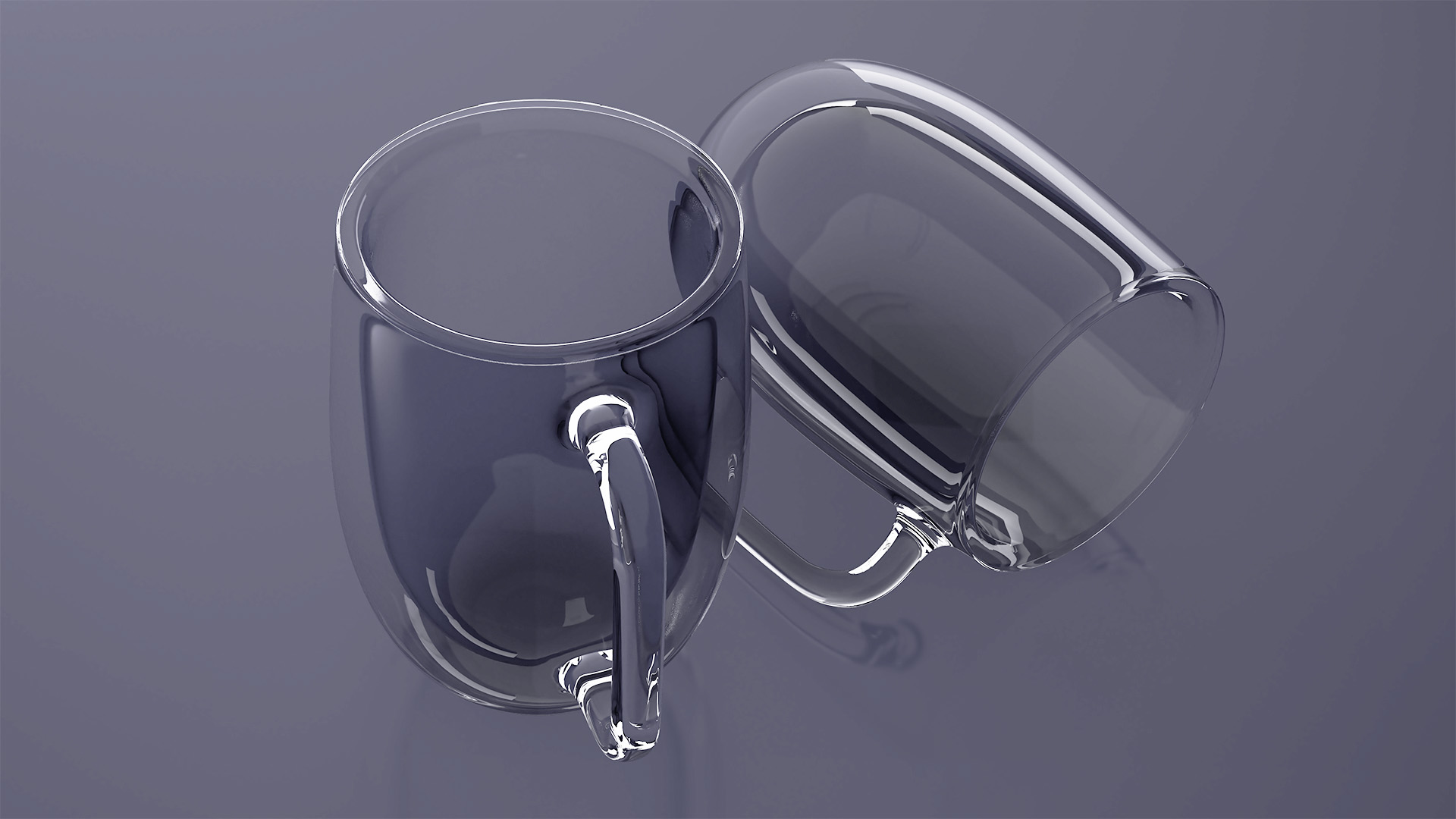 Clear Double Wall Glass Coffee Mug for 3D Print 3D