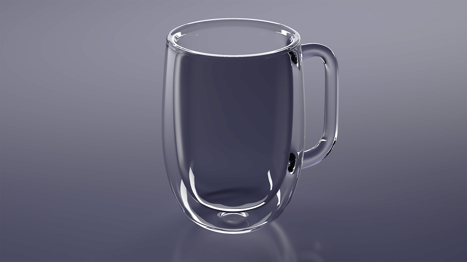 Clear Double Wall Glass Coffee Mug for 3D Print 3D