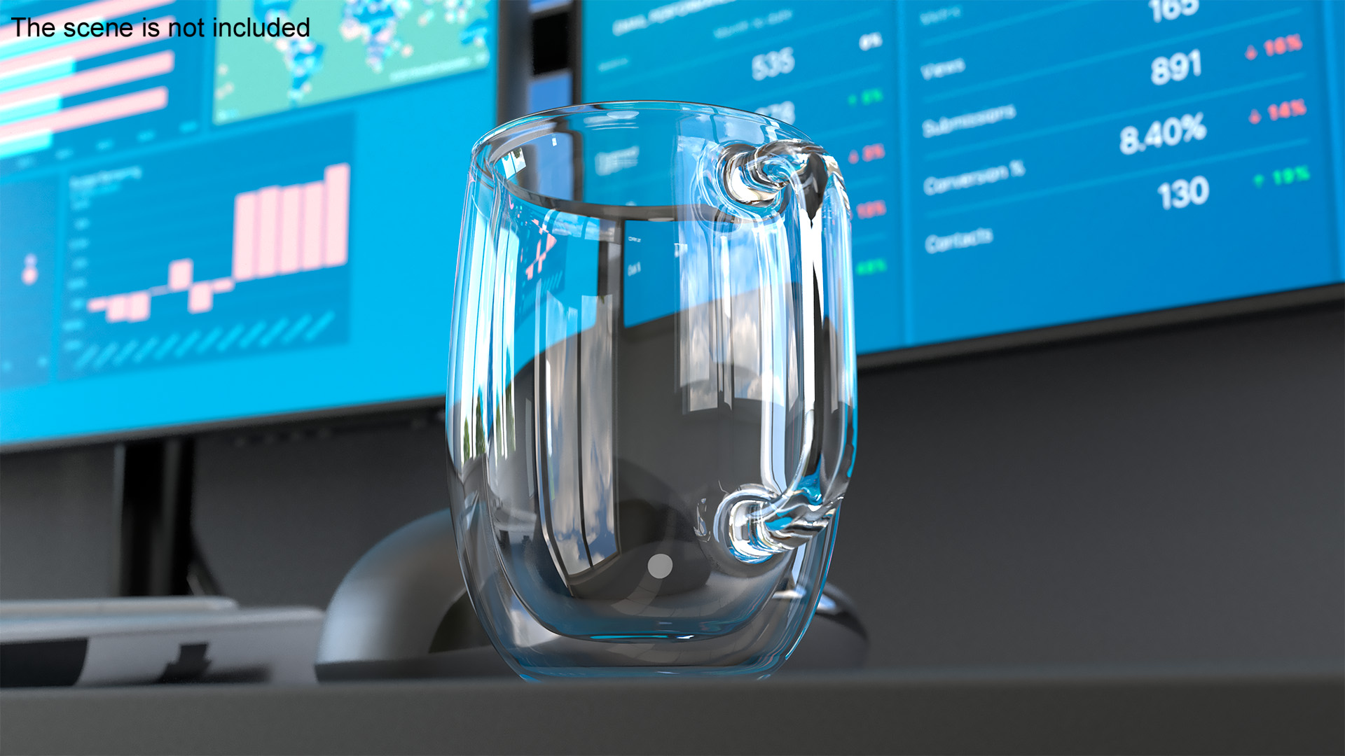 Clear Double Wall Glass Coffee Mug for 3D Print 3D