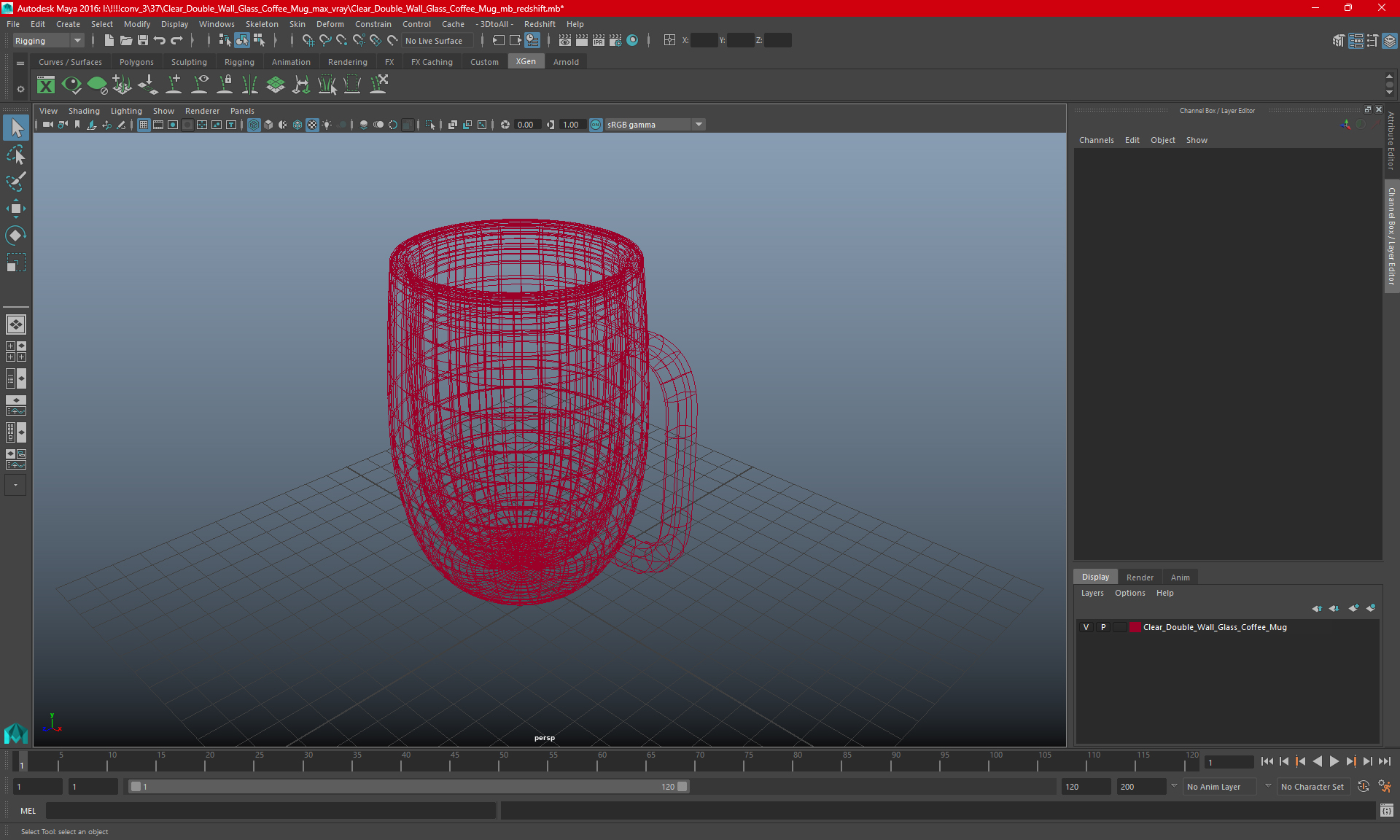 Clear Double Wall Glass Coffee Mug for 3D Print 3D
