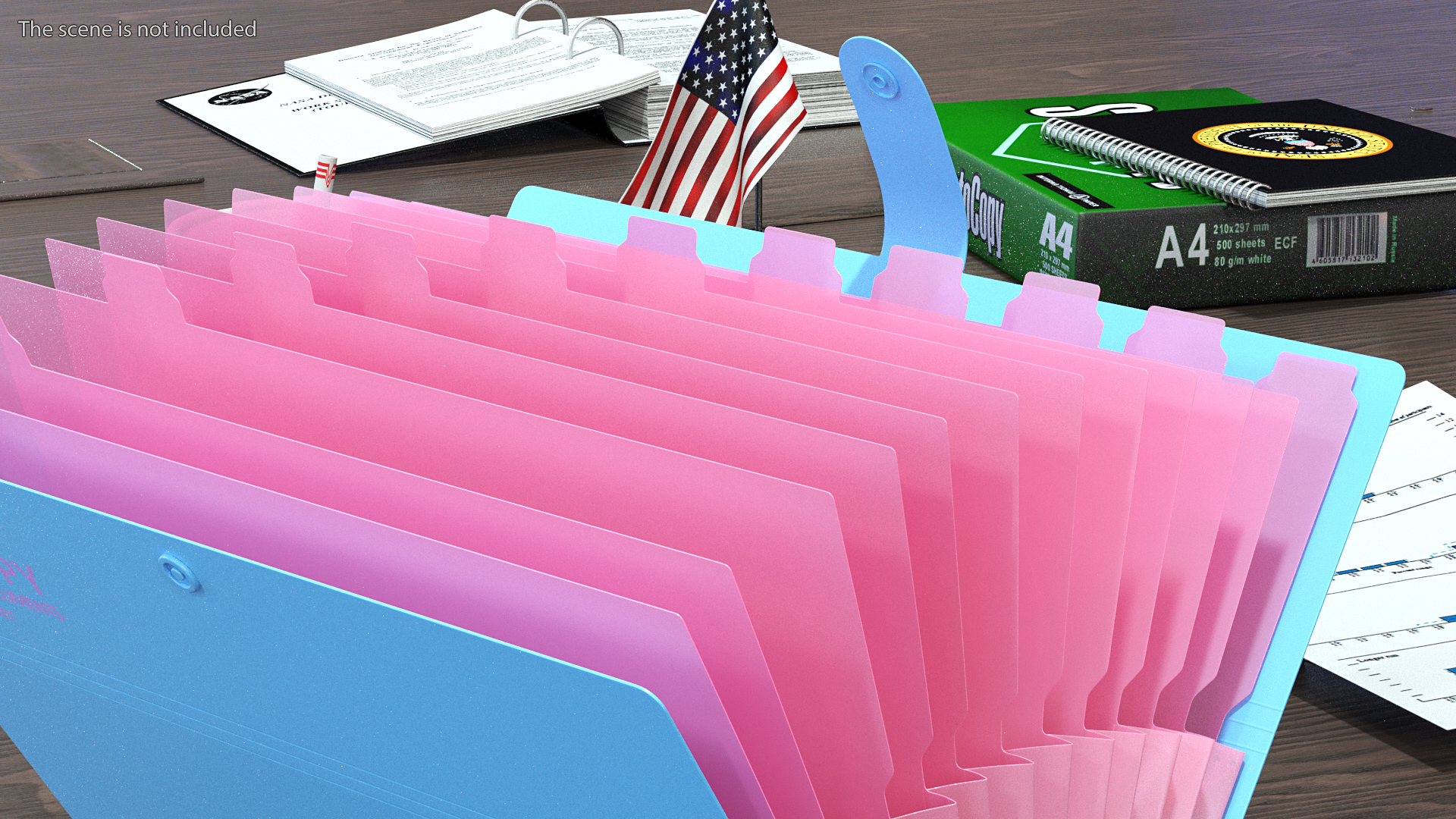 3D Expanding File Folder Open Pink