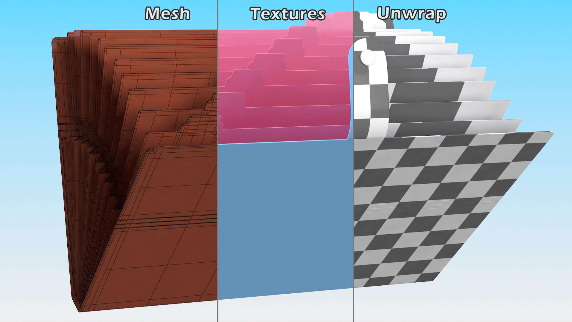 3D Expanding File Folder Open Pink