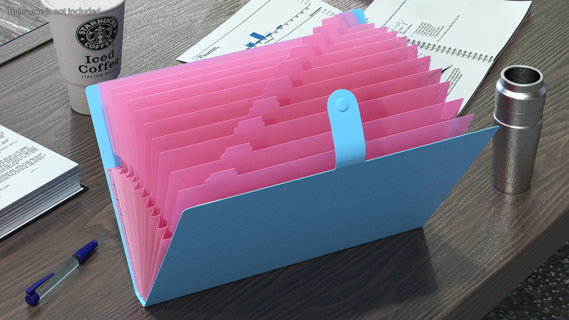 3D Expanding File Folder Open Pink