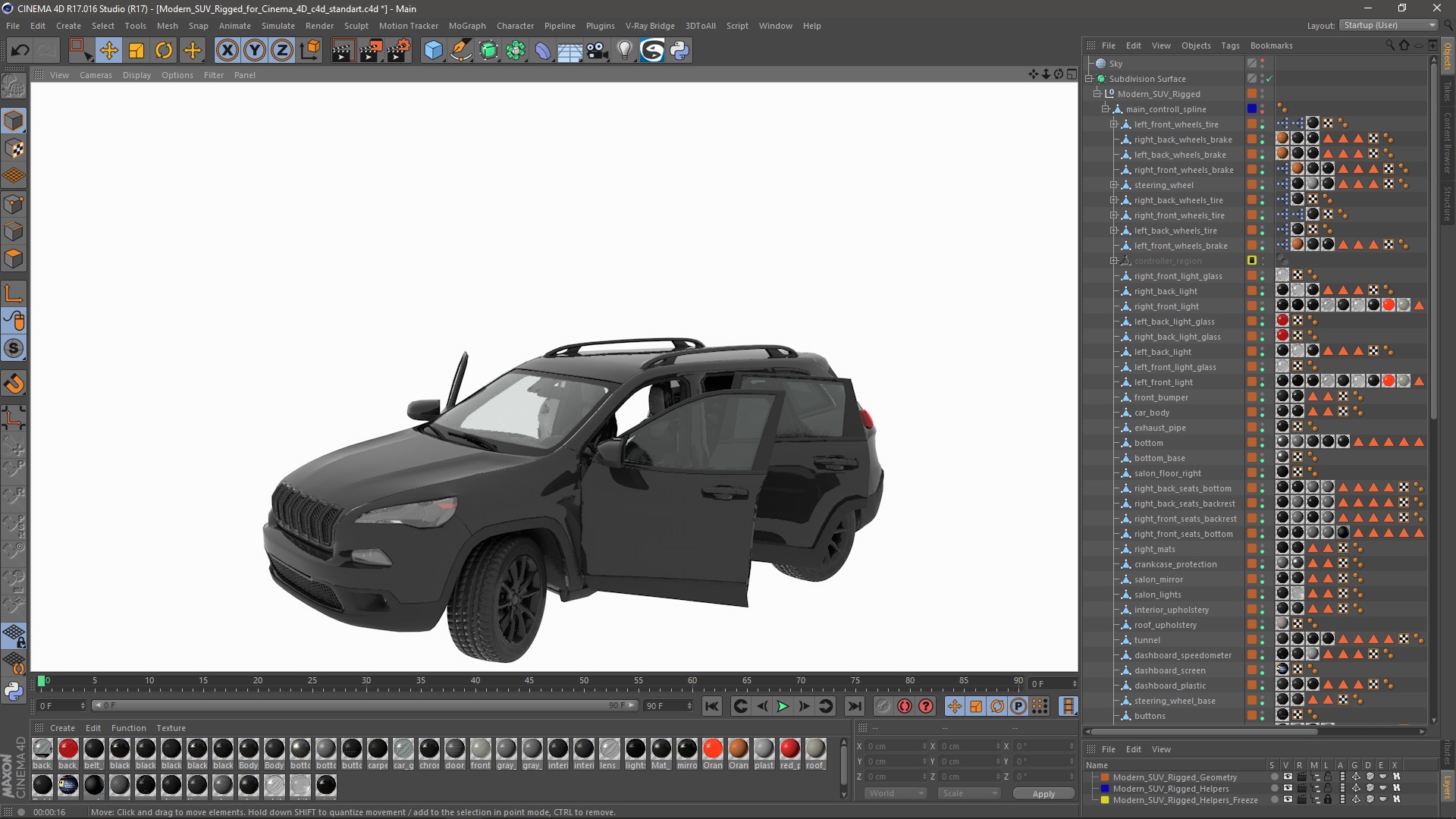 3D Modern SUV Rigged for Cinema 4D