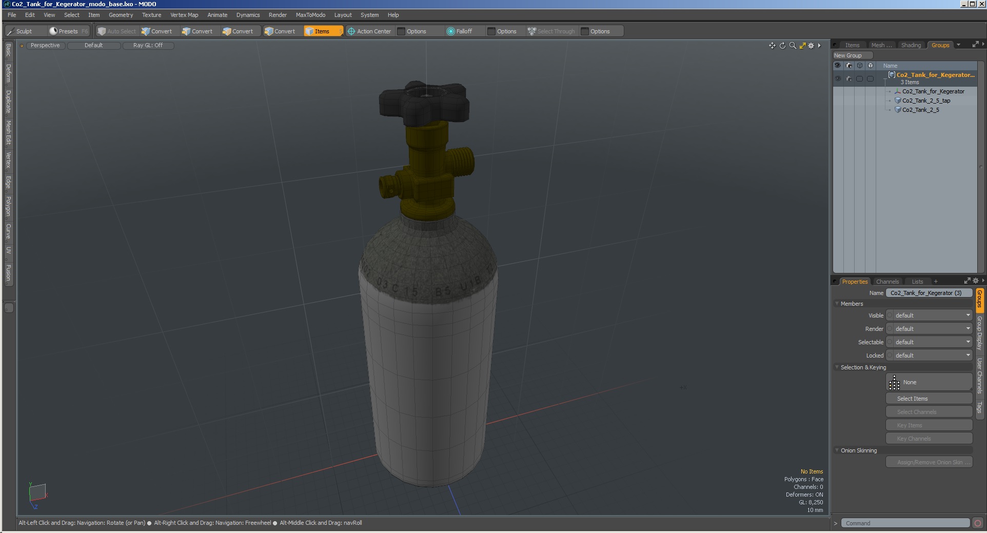 Co2 Tank for Kegerator 3D