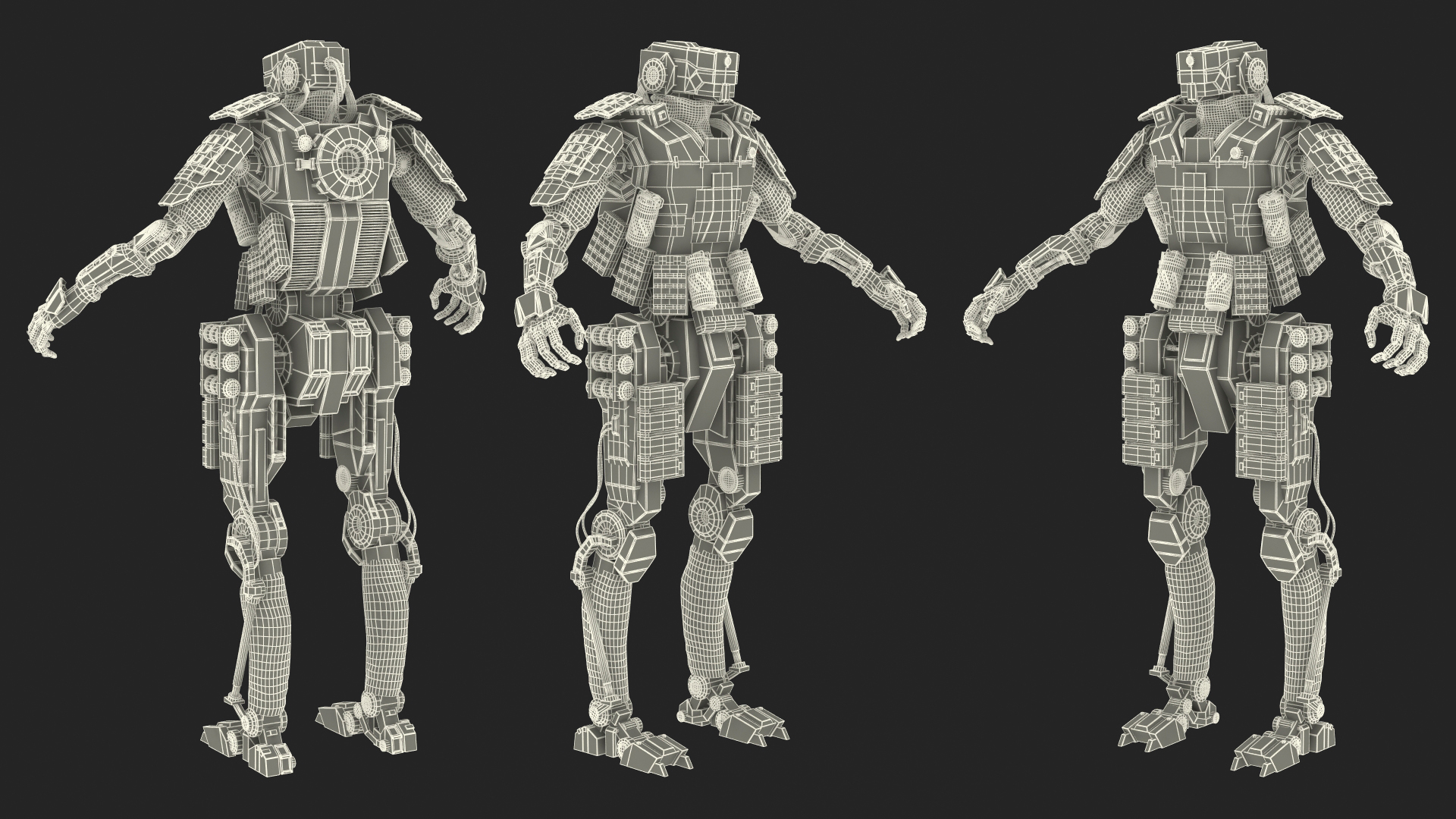 3D Armored Robot Soldier Rigged model