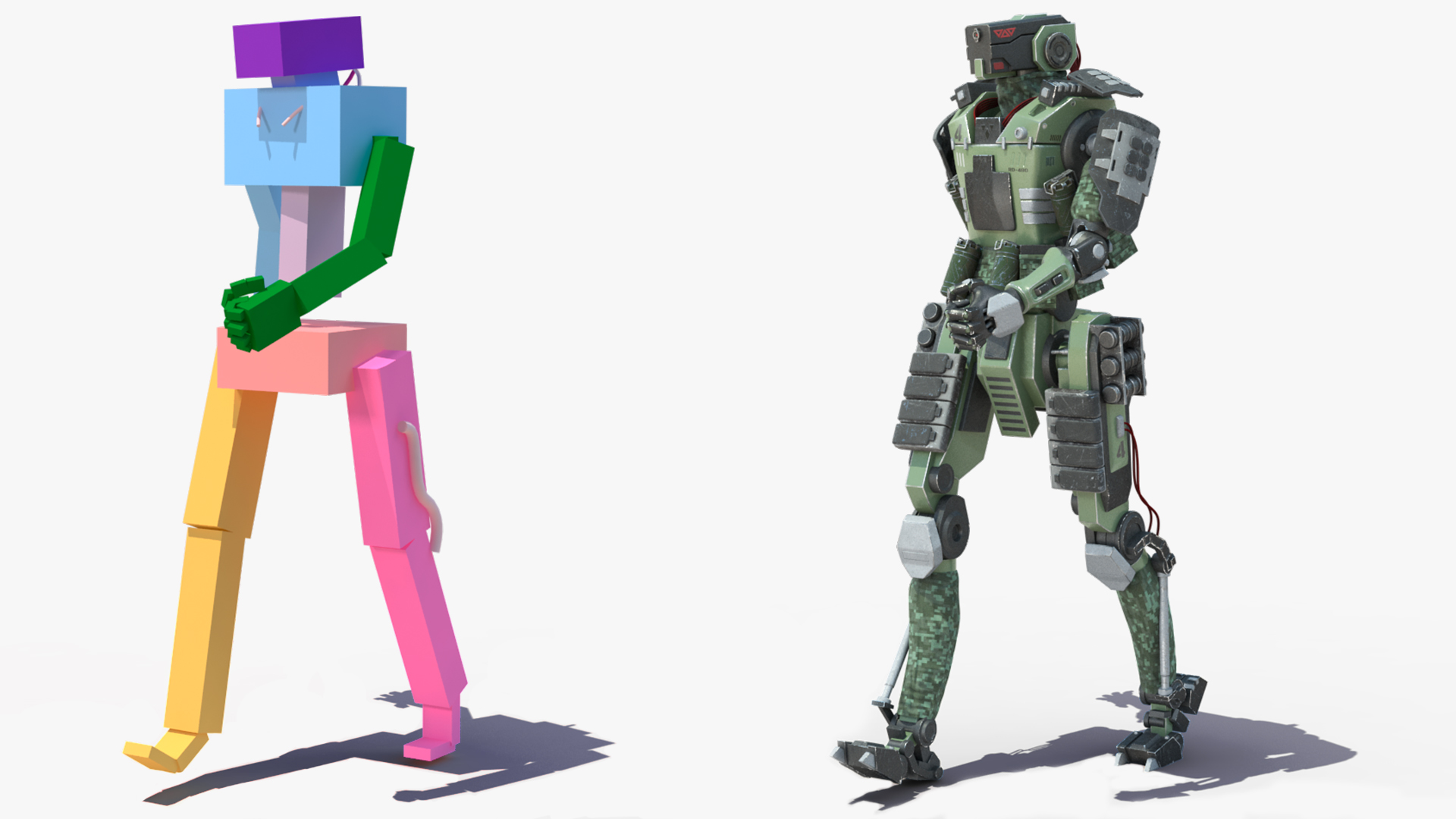 3D Armored Robot Soldier Rigged model