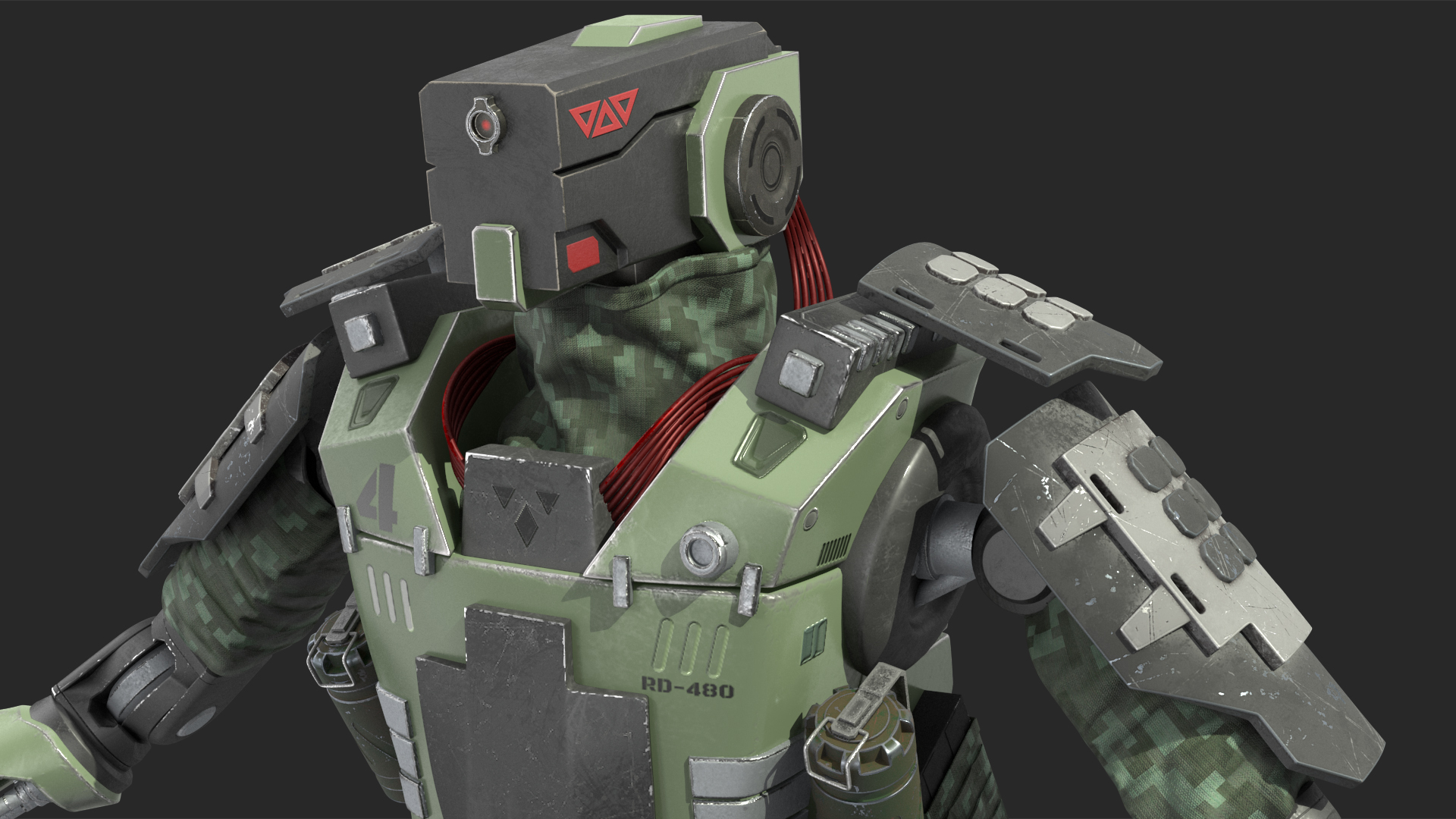 3D Armored Robot Soldier Rigged model