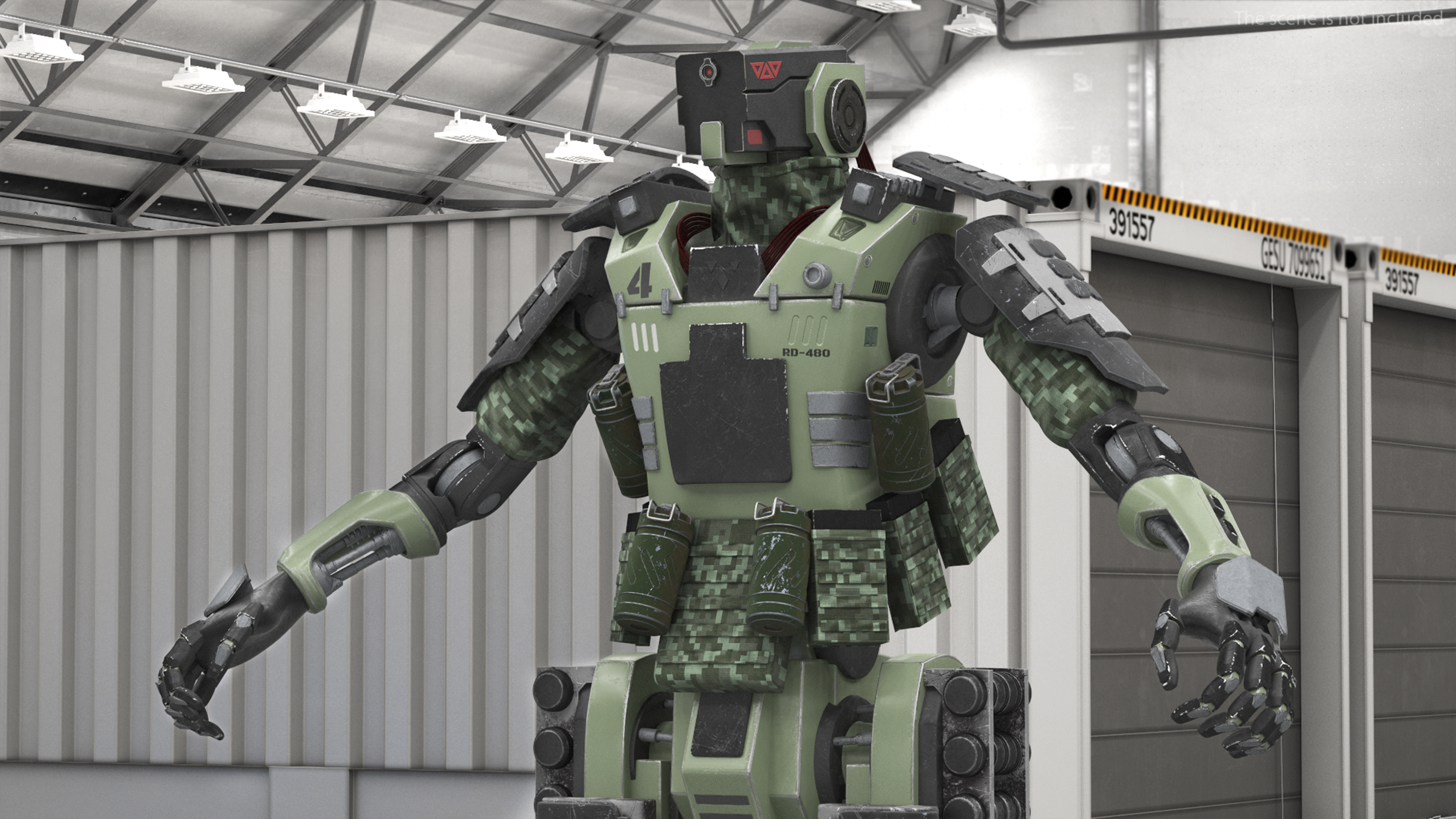 3D Armored Robot Soldier Rigged model