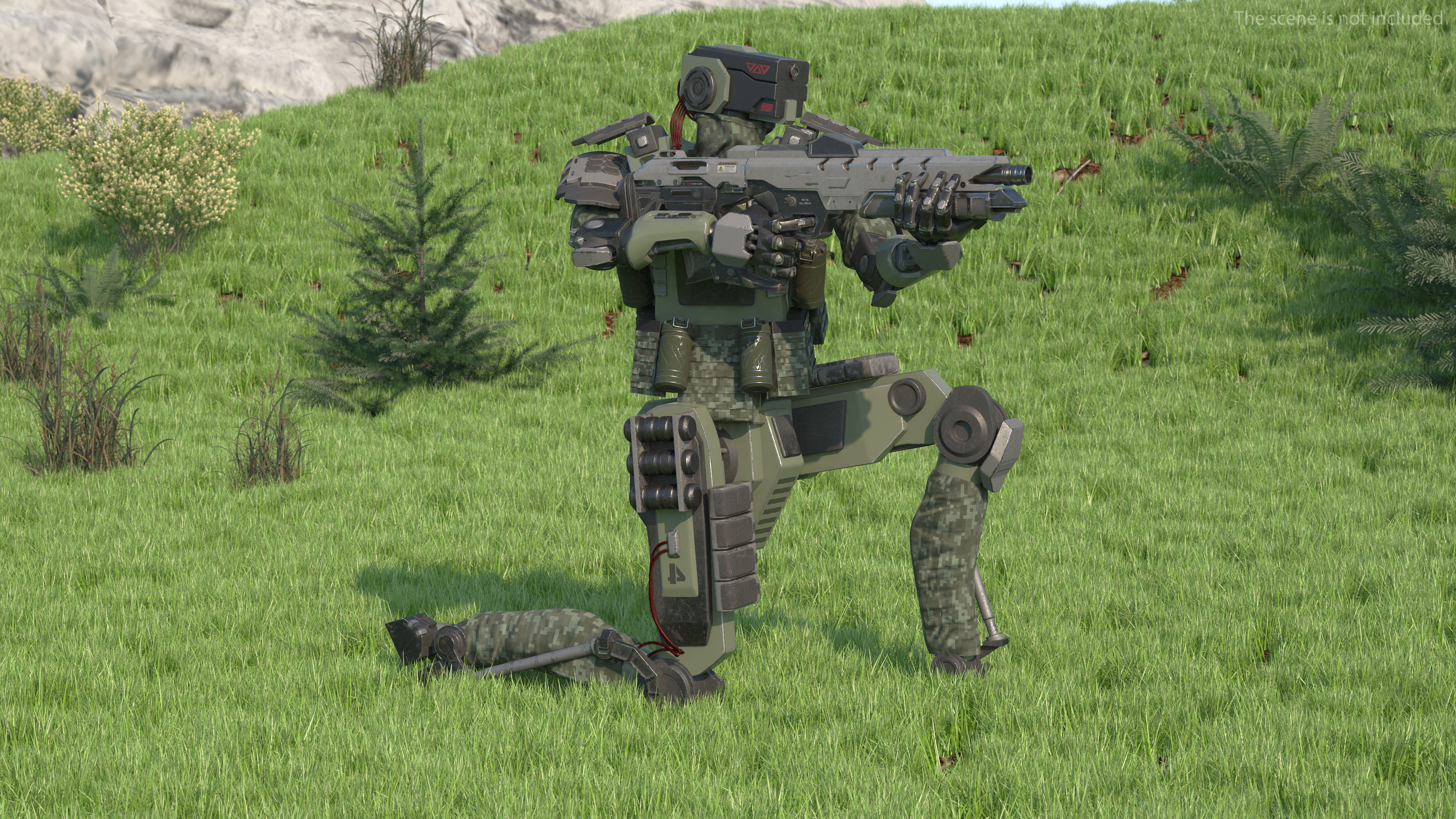 3D Armored Robot Soldier Rigged model