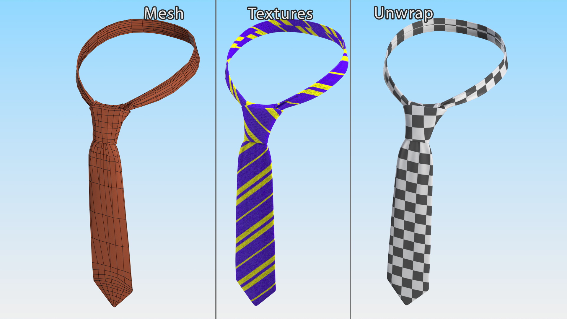 3D Striped Necktie Fashion Accessory model