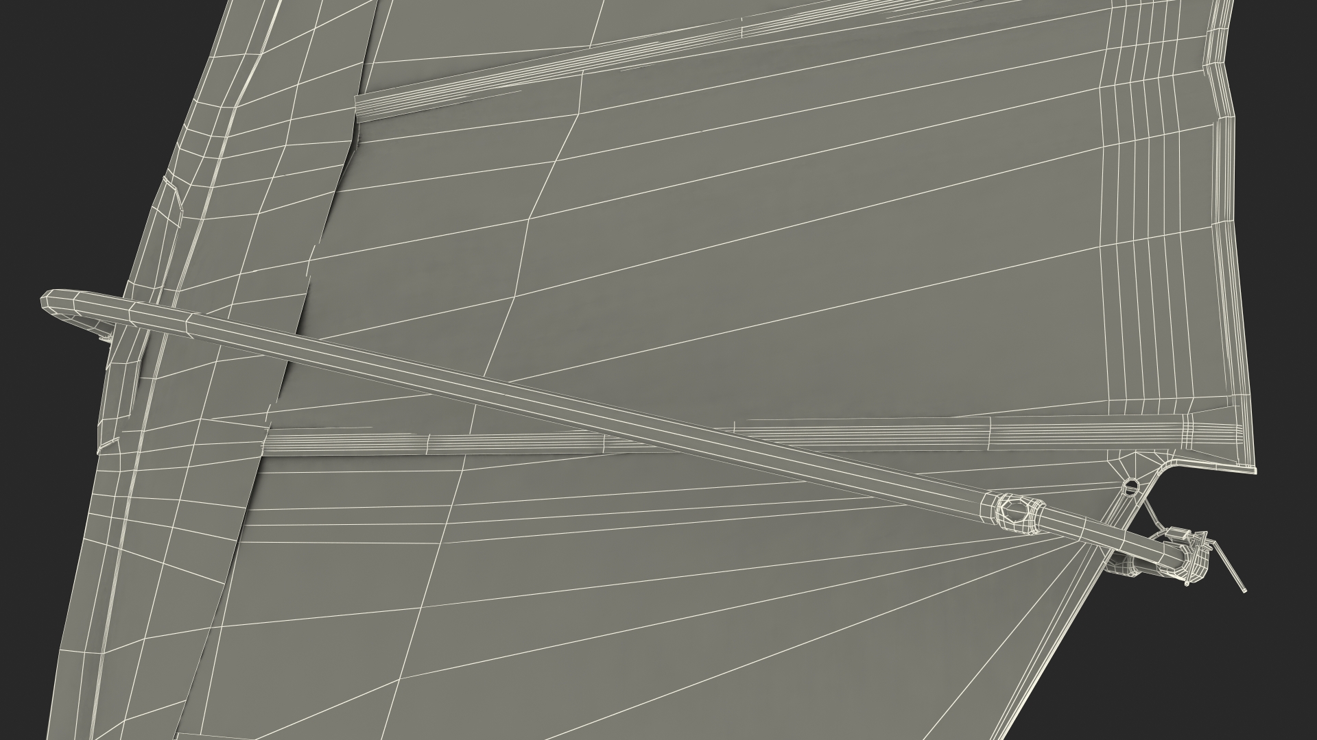 Windsurf Mast Sail and Boom 3D