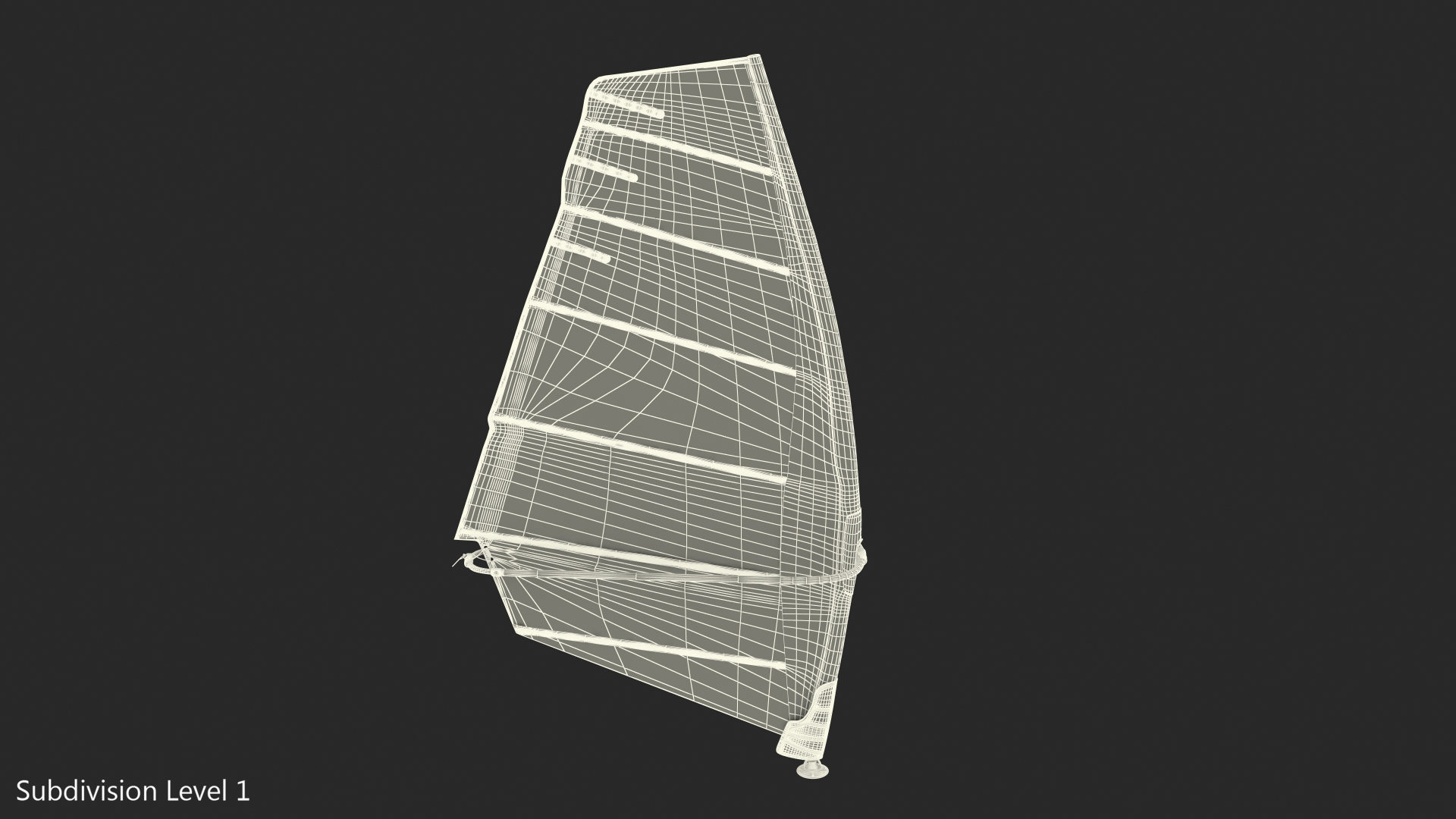Windsurf Mast Sail and Boom 3D