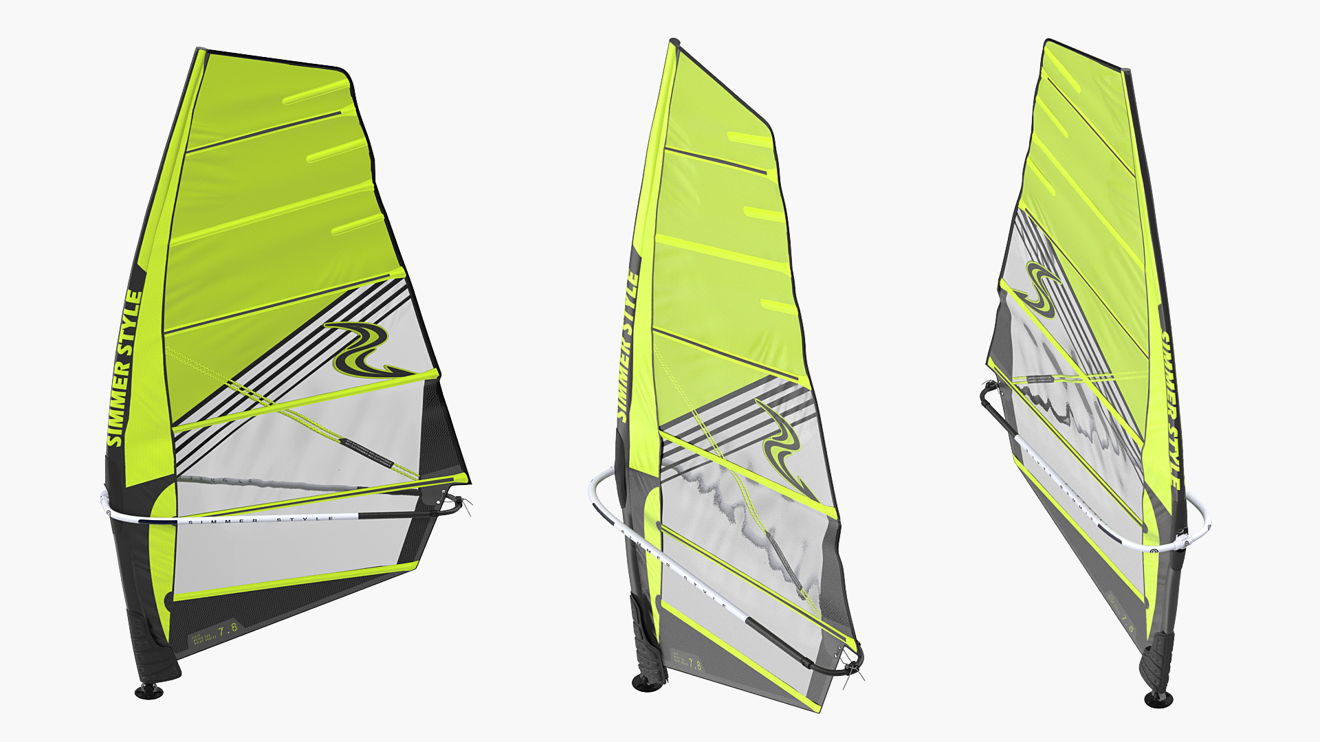 Windsurf Mast Sail and Boom 3D