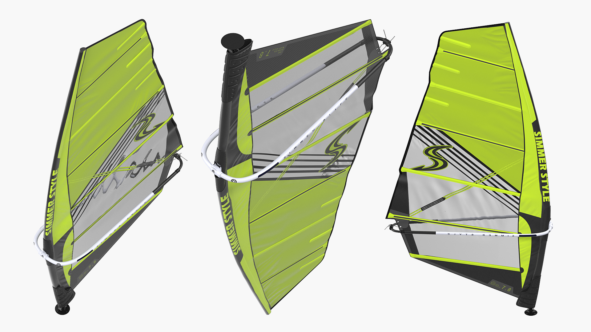 Windsurf Mast Sail and Boom 3D