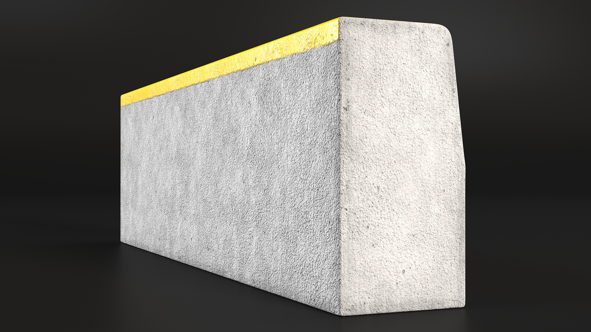 Curb 1m Yellow 3D model