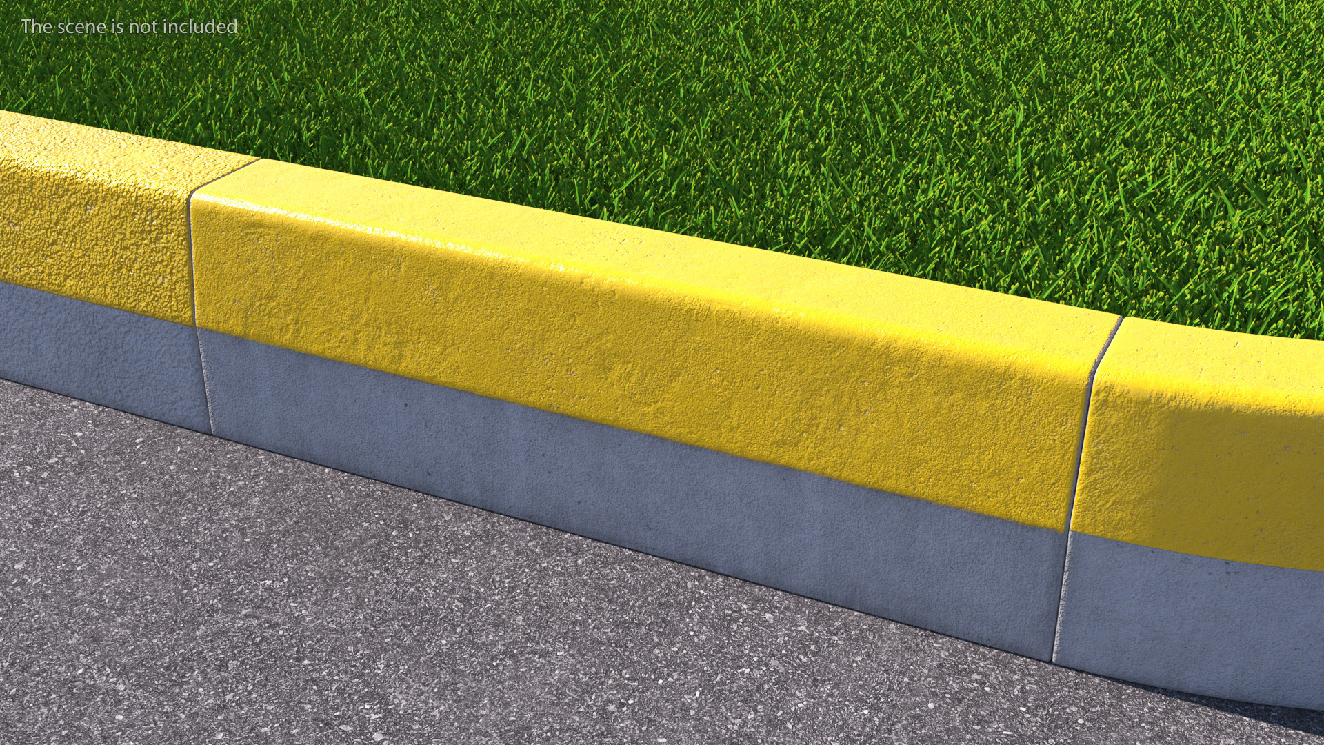 Curb 1m Yellow 3D model