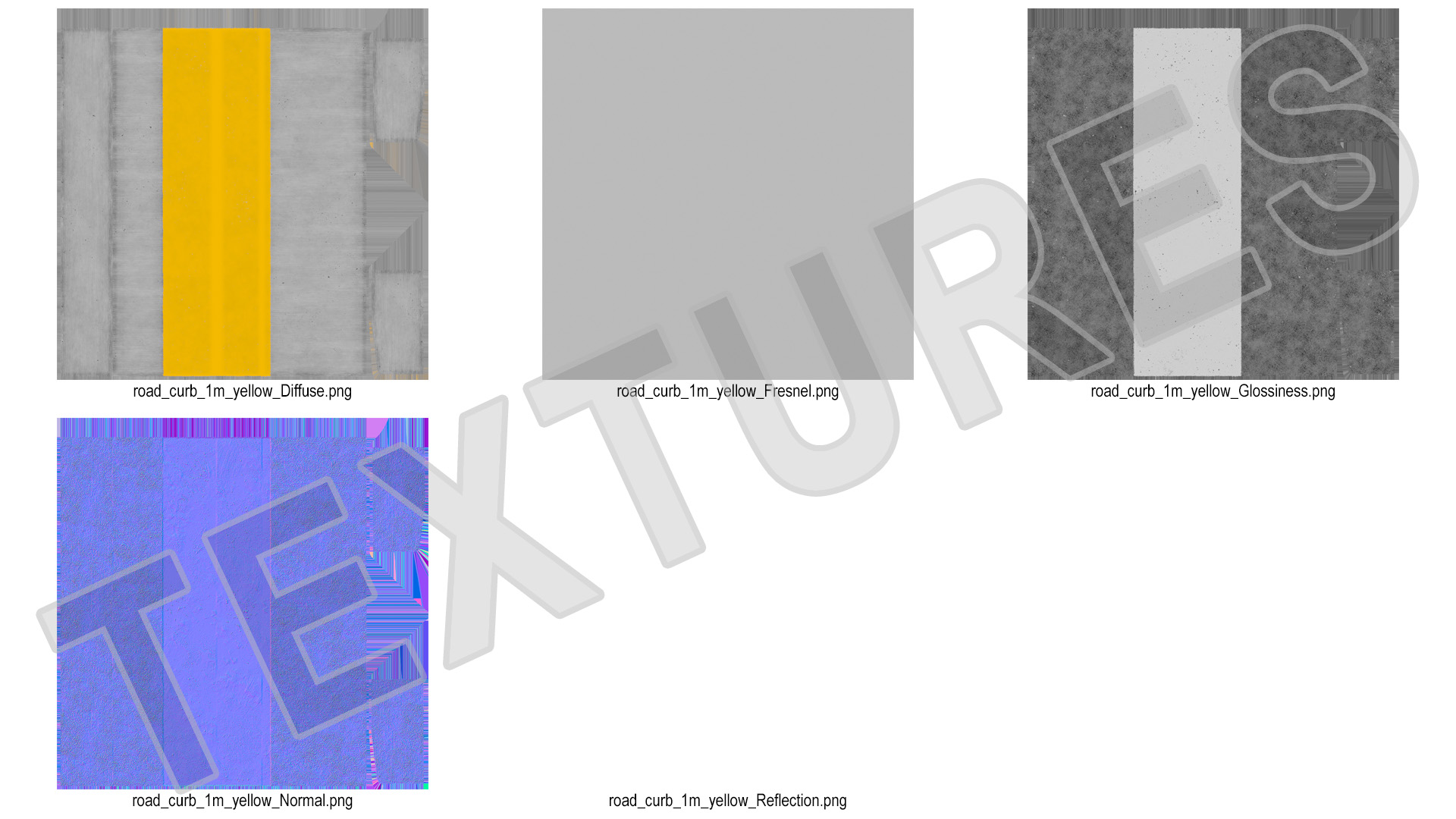 Curb 1m Yellow 3D model