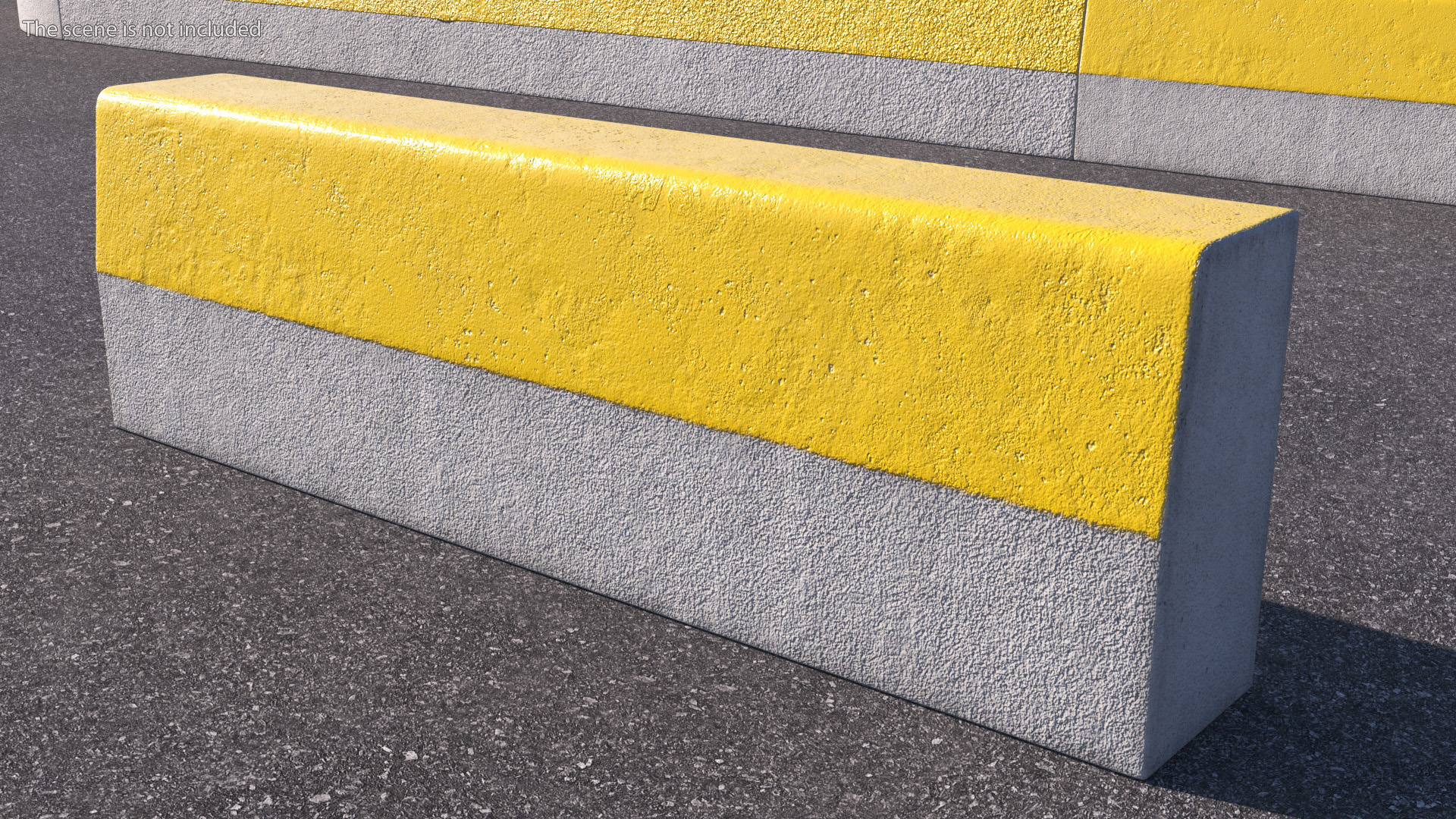 Curb 1m Yellow 3D model
