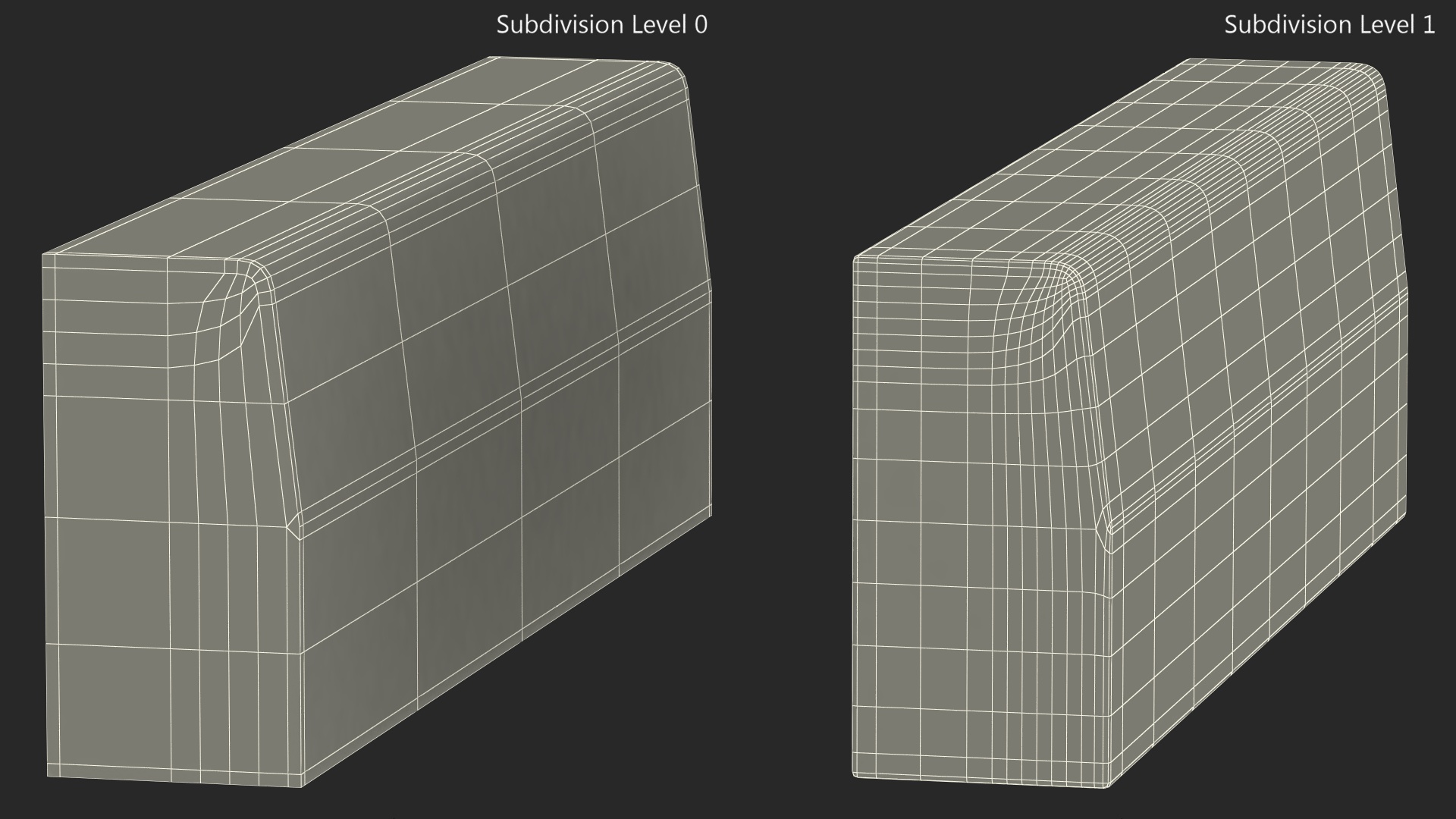 Curb 1m Yellow 3D model