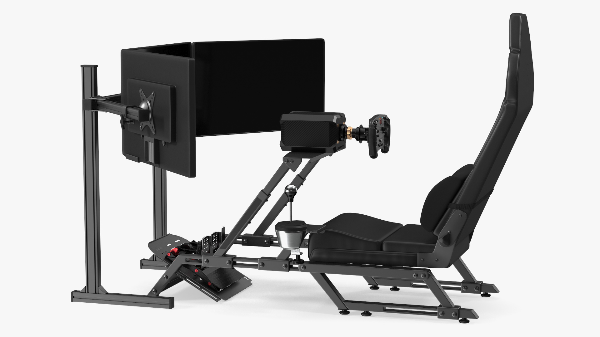 3D model GT Racing Sim Gaming Setup with Monitors
