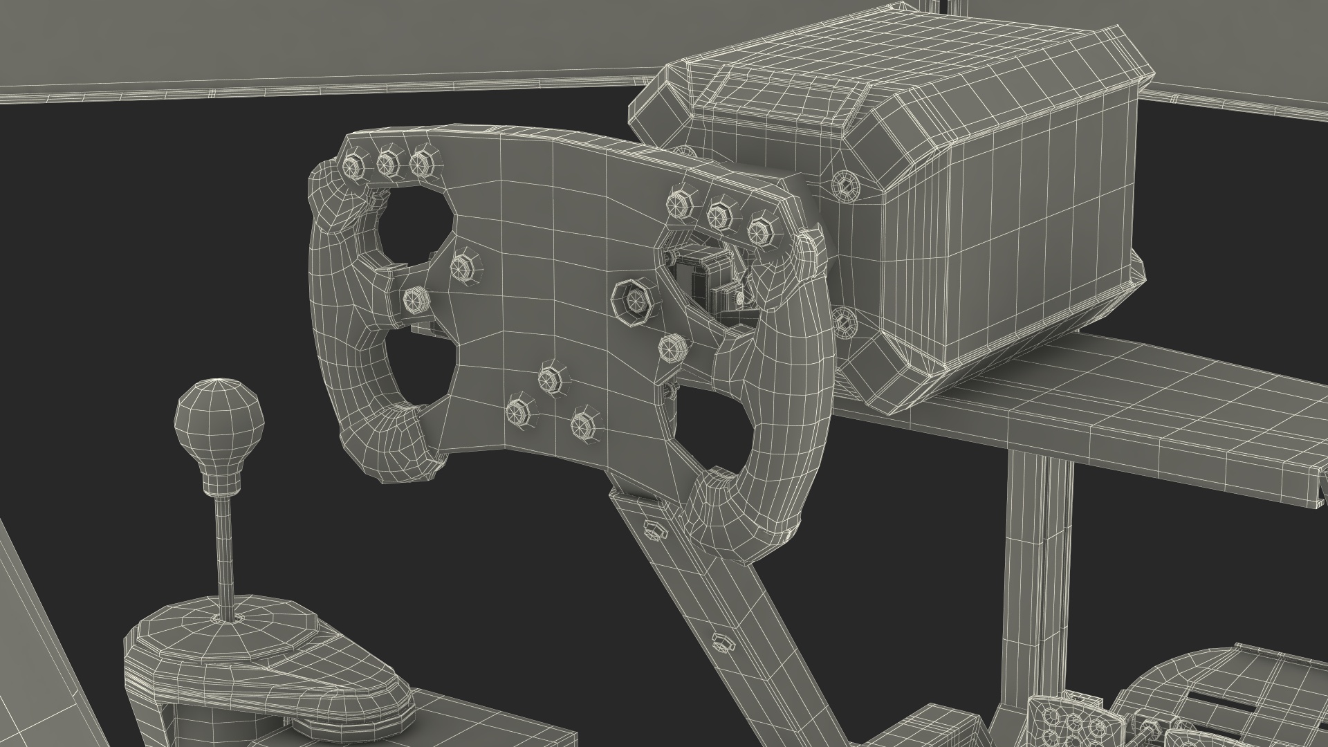 3D model GT Racing Sim Gaming Setup with Monitors