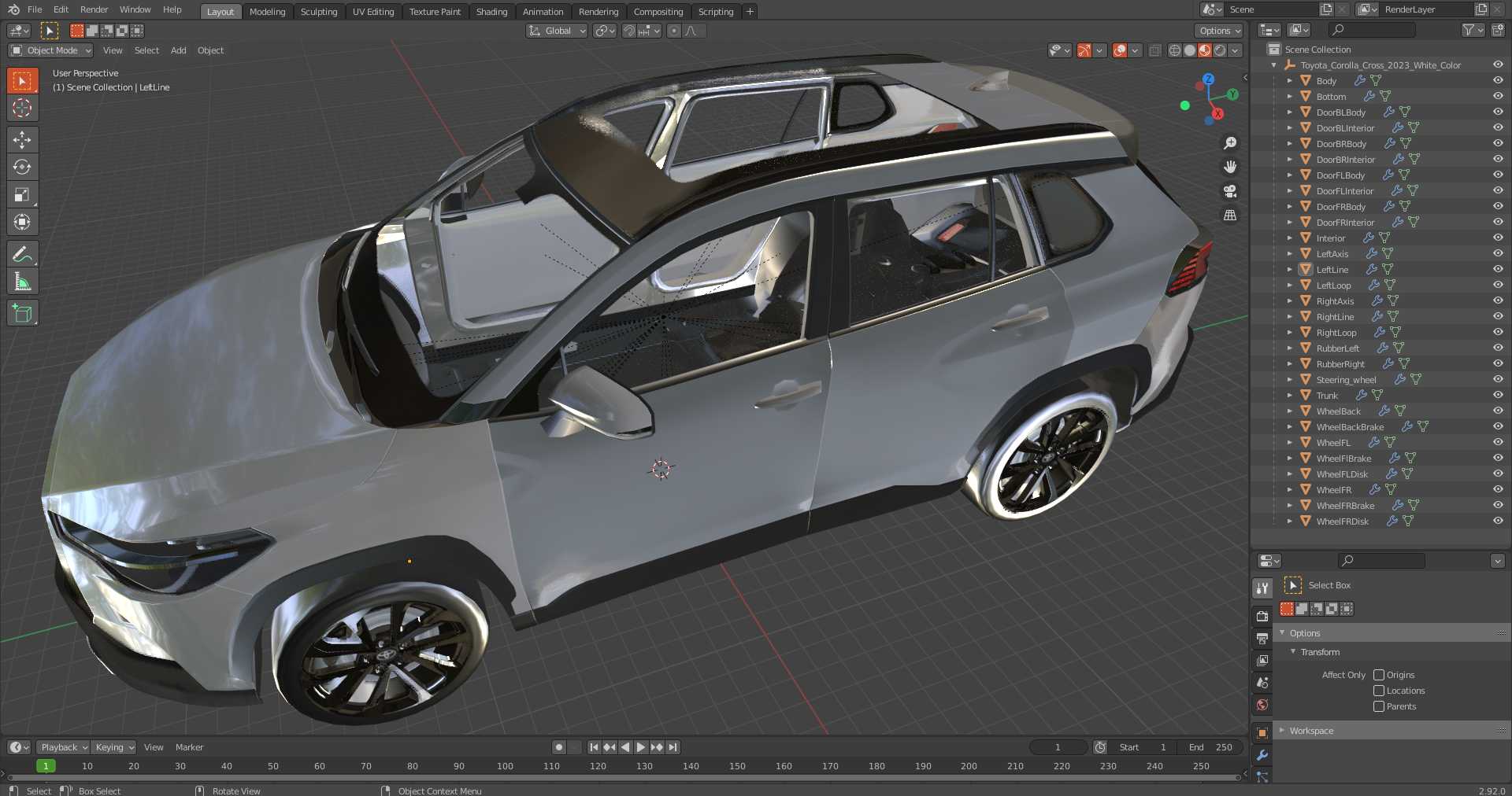 Toyota Corolla Cross 2023 White Color 3D