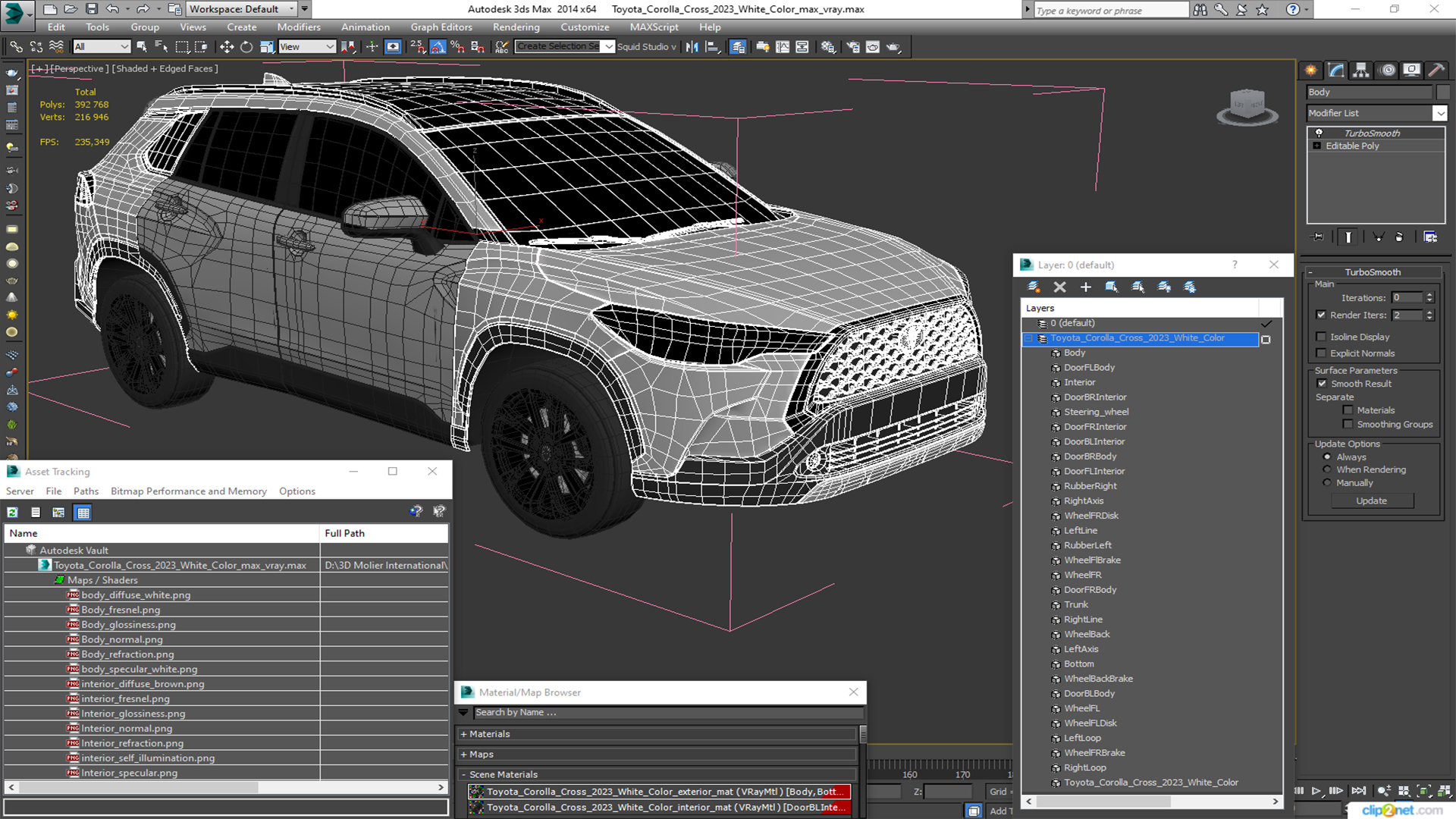 Toyota Corolla Cross 2023 White Color 3D