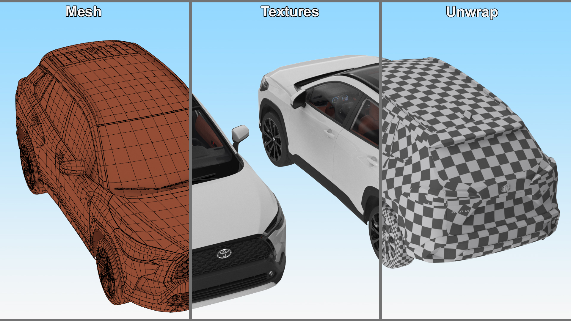 Toyota Corolla Cross 2023 White Color 3D
