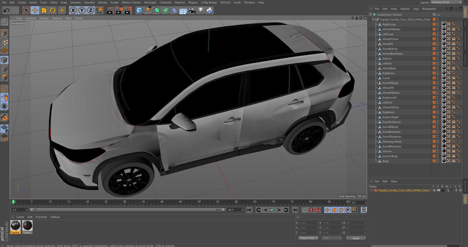 Toyota Corolla Cross 2023 White Color 3D