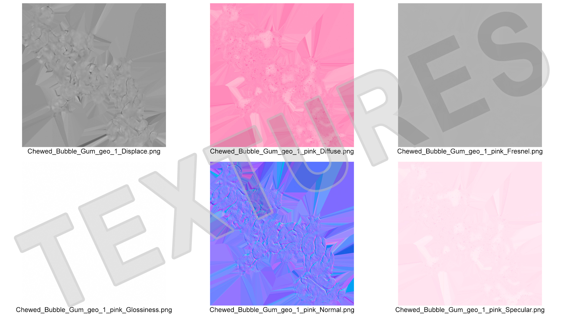 Chewed Bubble Gum Pink 3D