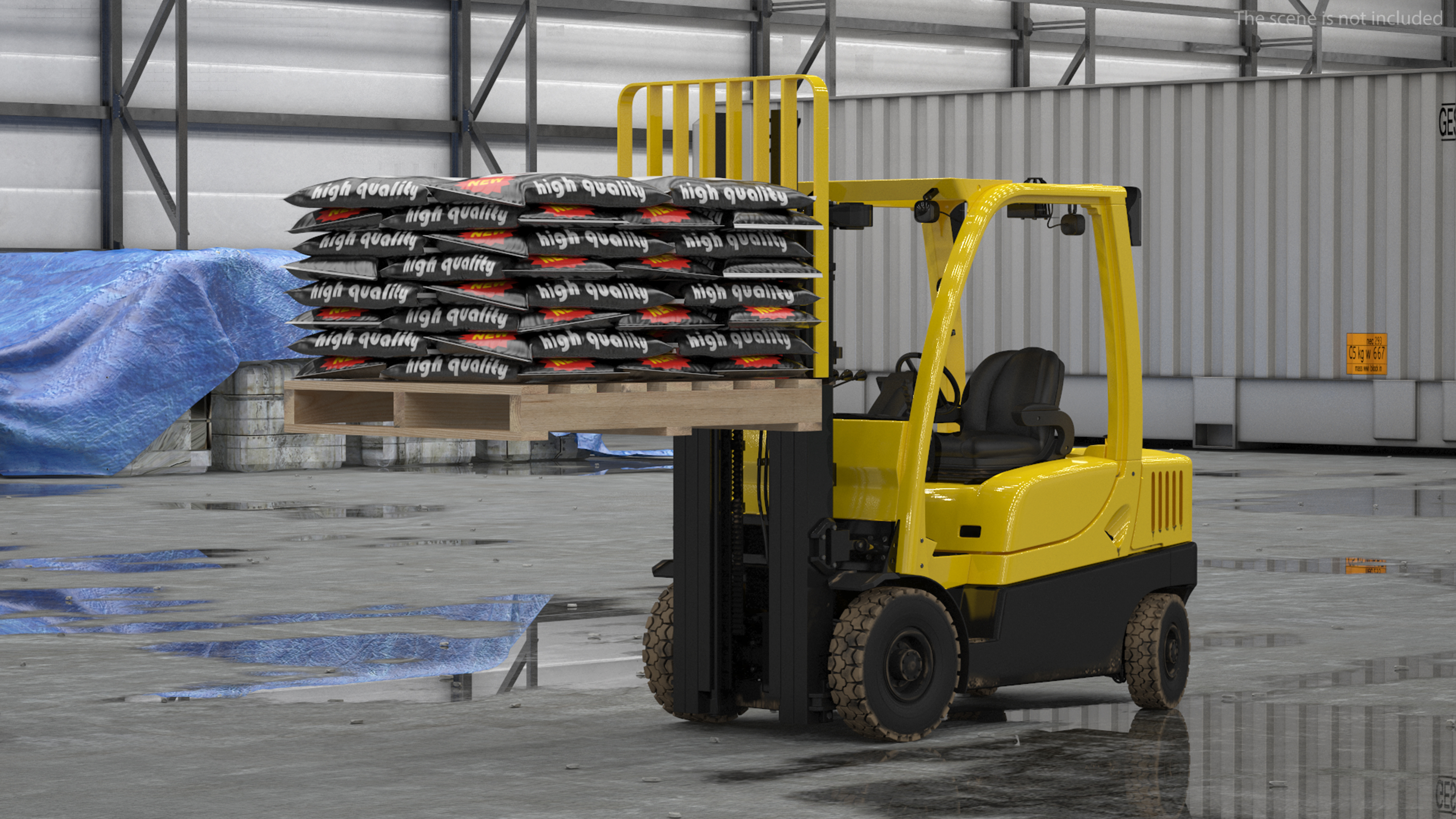 3D Electric Forklift Rigged for Maya model