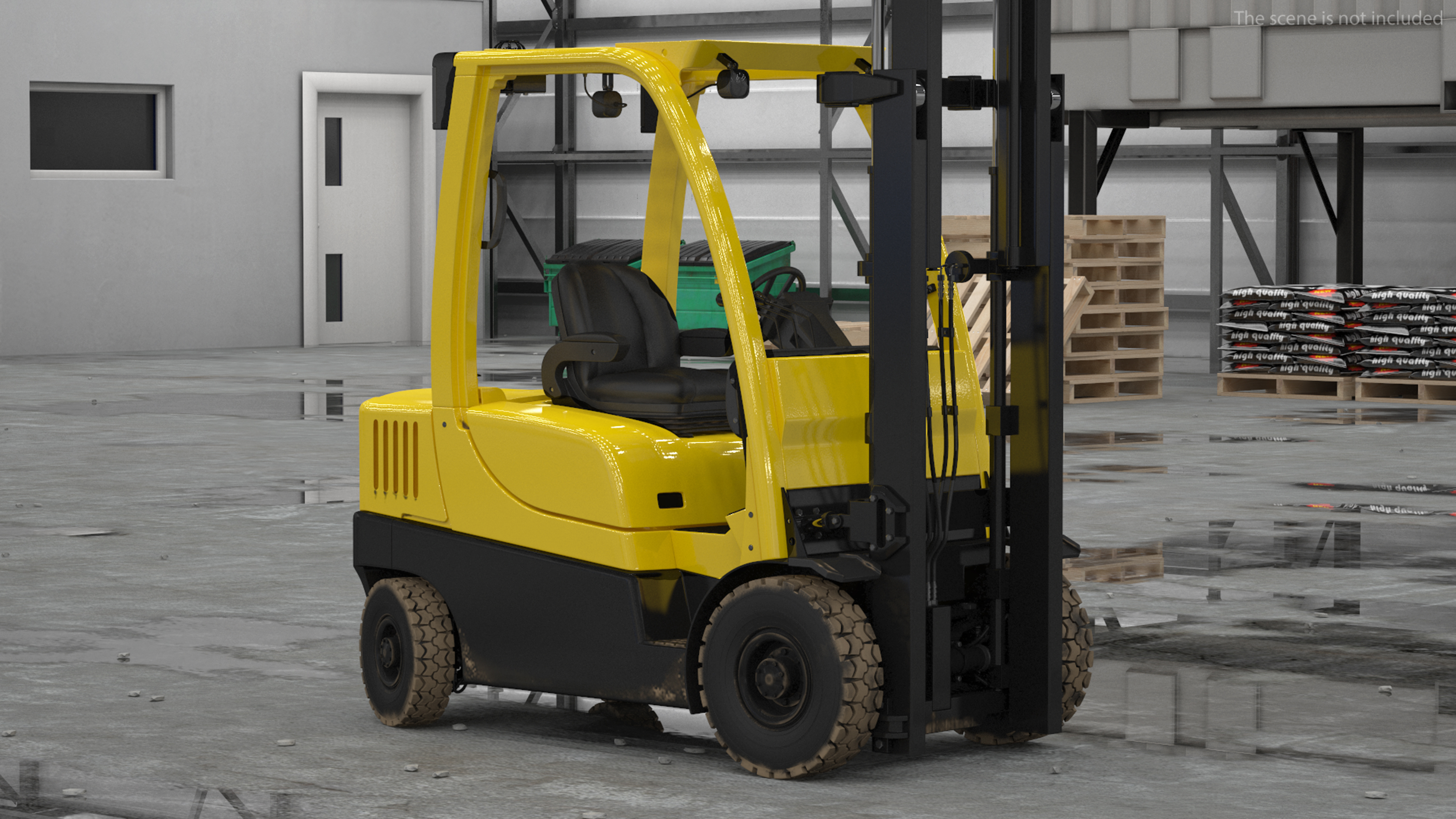 3D Electric Forklift Rigged for Maya model