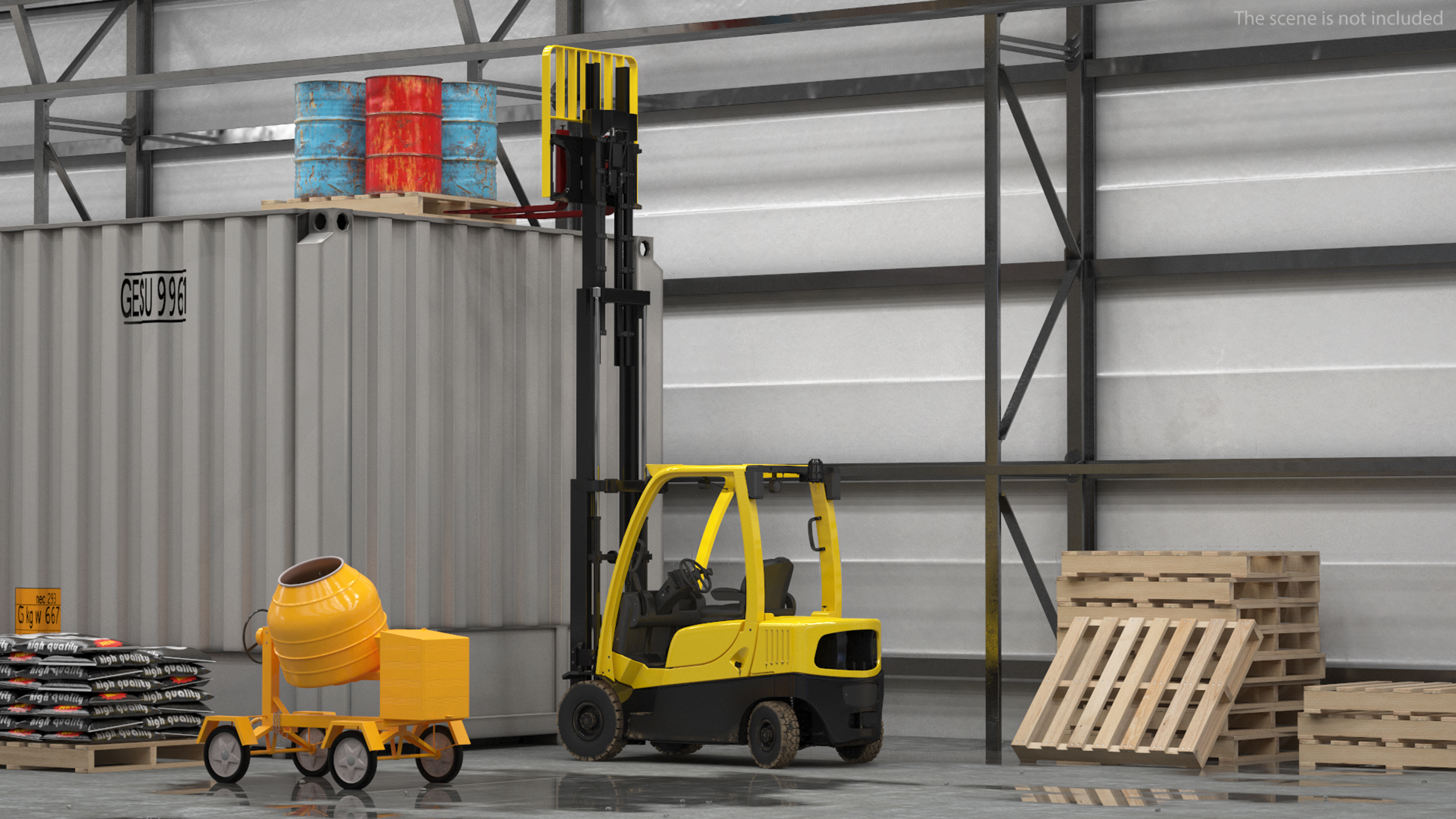 3D Electric Forklift Rigged for Maya model