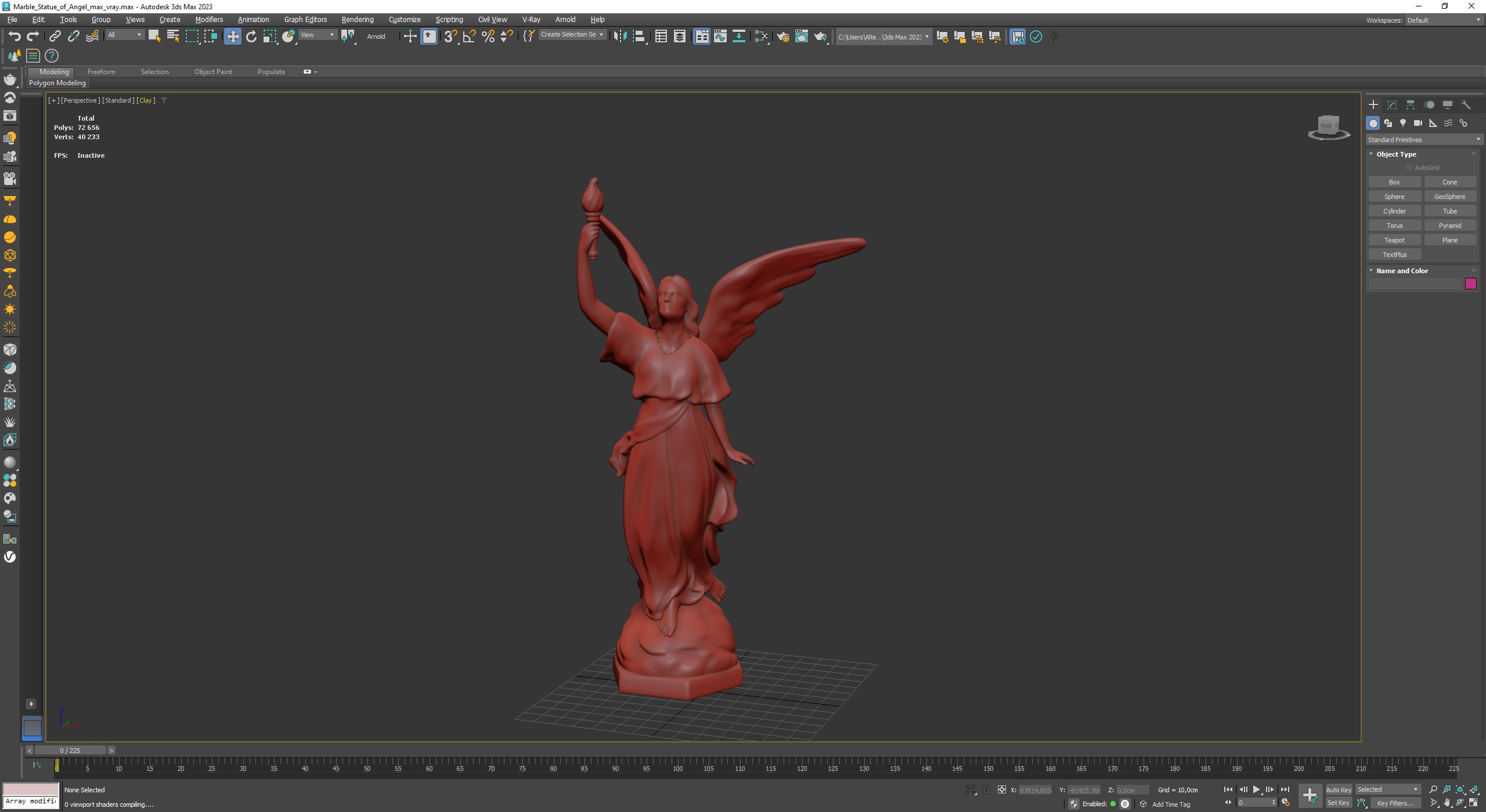 3D model Marble Statue of Angel for 3D Print