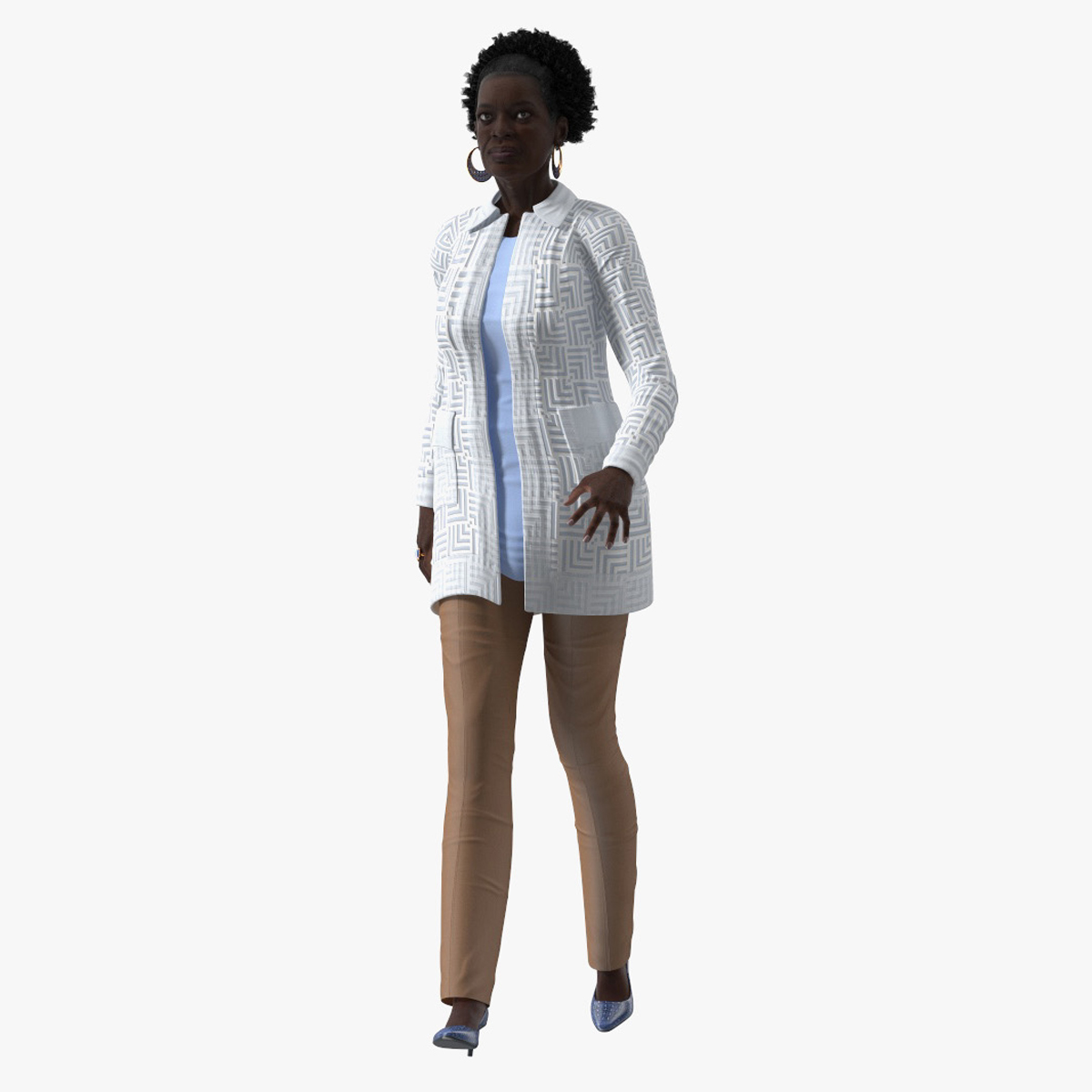 3D model Afro American Woman Everyday Style Rigged for Cinema 4D
