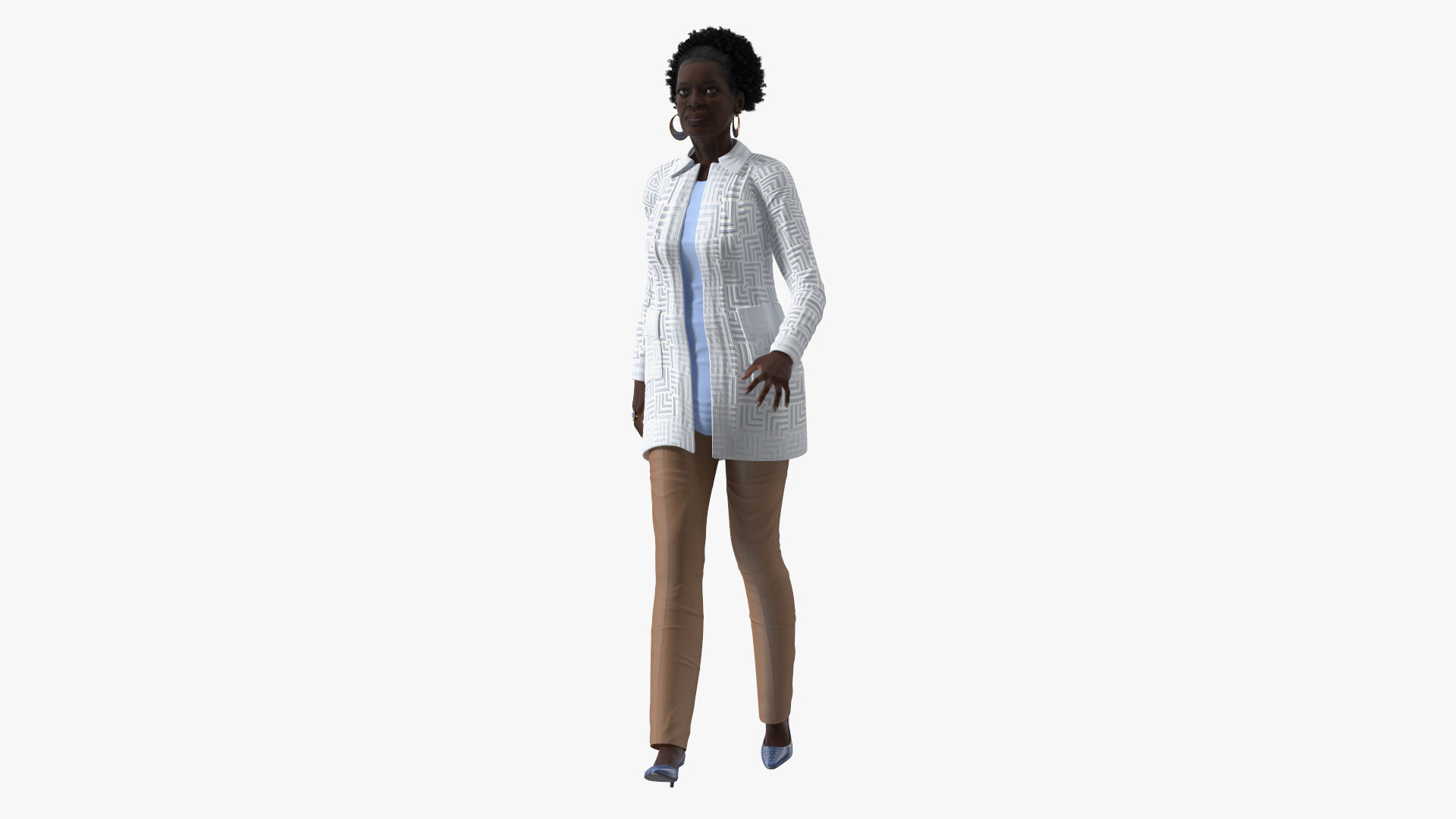 3D model Afro American Woman Everyday Style Rigged for Cinema 4D