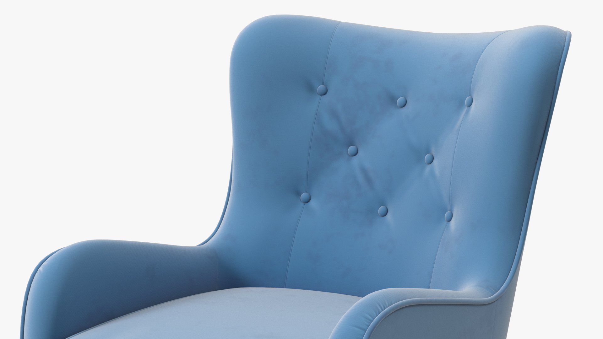Blue Designer Upholstered Armchair 3D model