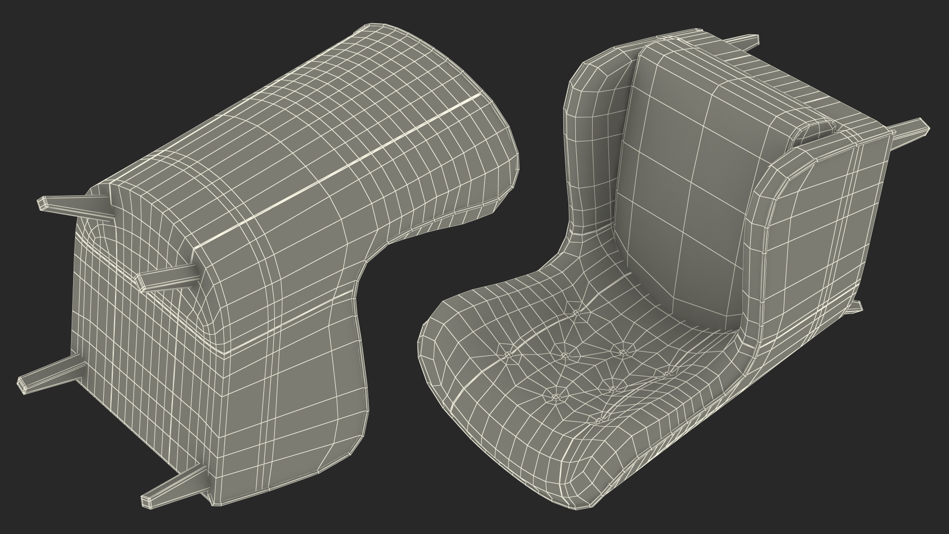 Blue Designer Upholstered Armchair 3D model