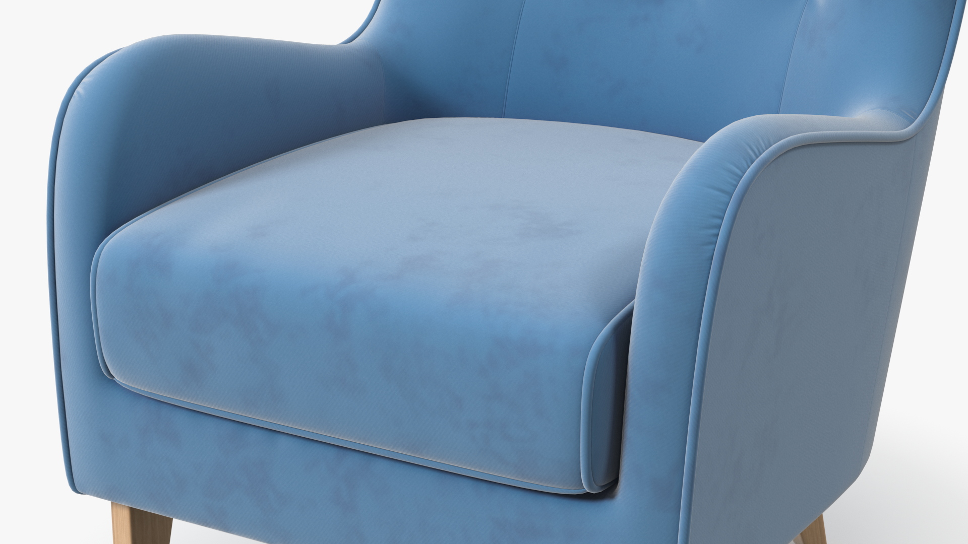 Blue Designer Upholstered Armchair 3D model