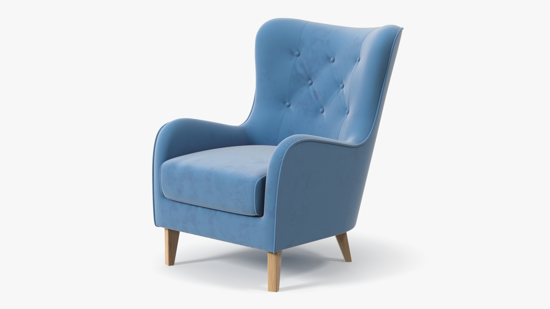 Blue Designer Upholstered Armchair 3D model