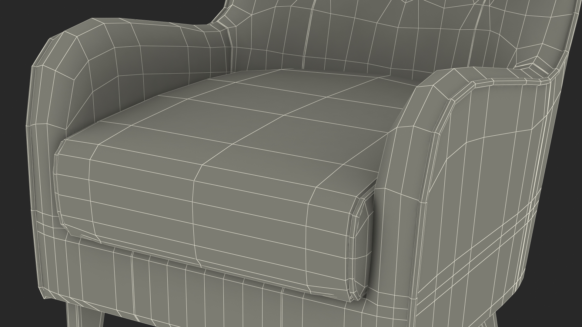 Blue Designer Upholstered Armchair 3D model